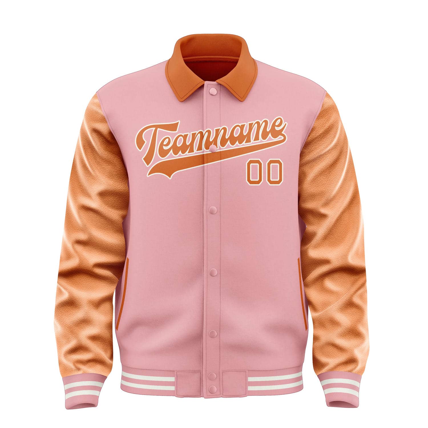 Custom Light Pink Orange Jacket