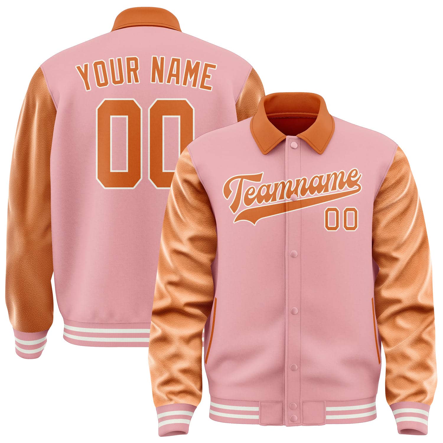 Custom Light Pink Orange Jacket