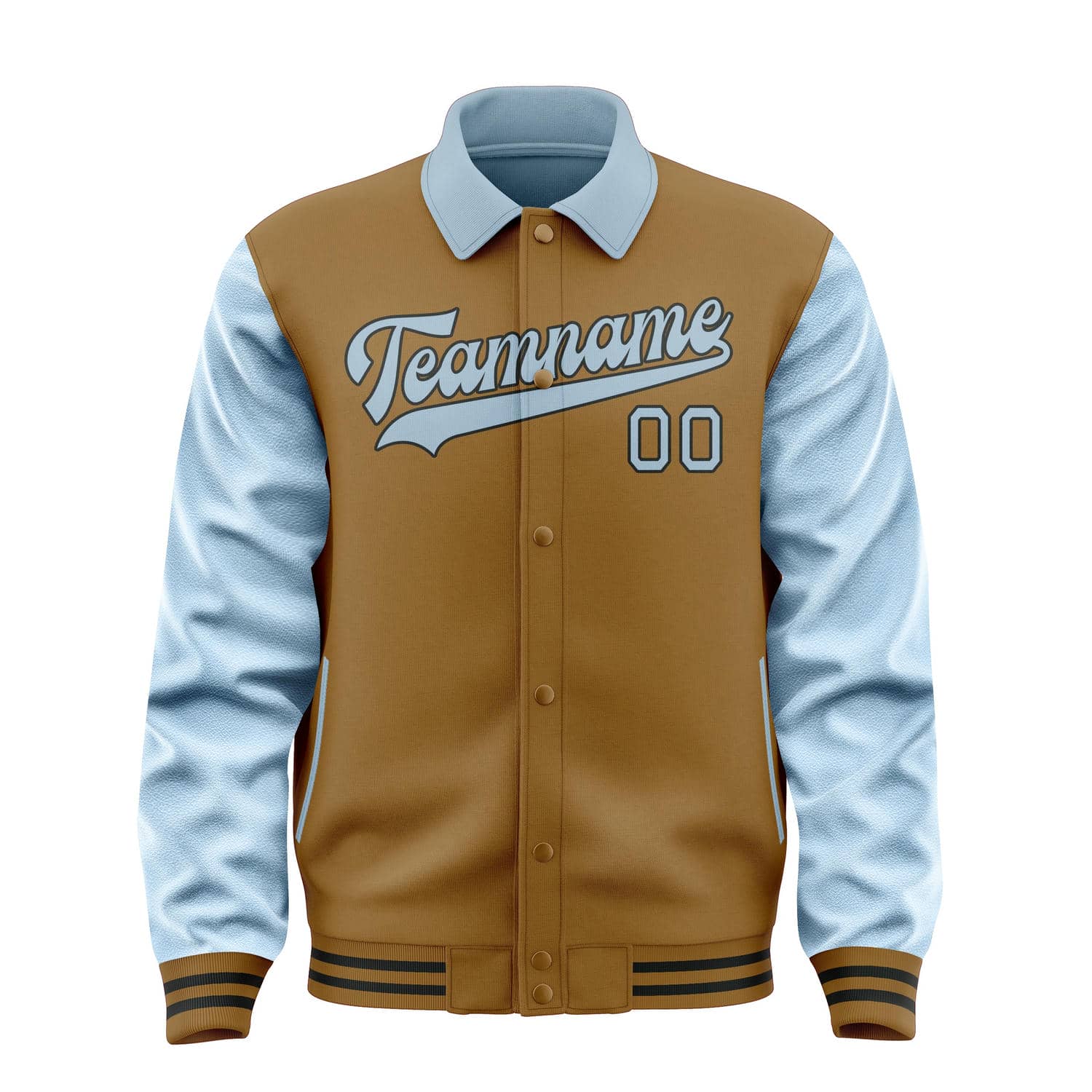 Custom Khaki Light Blue Jacket