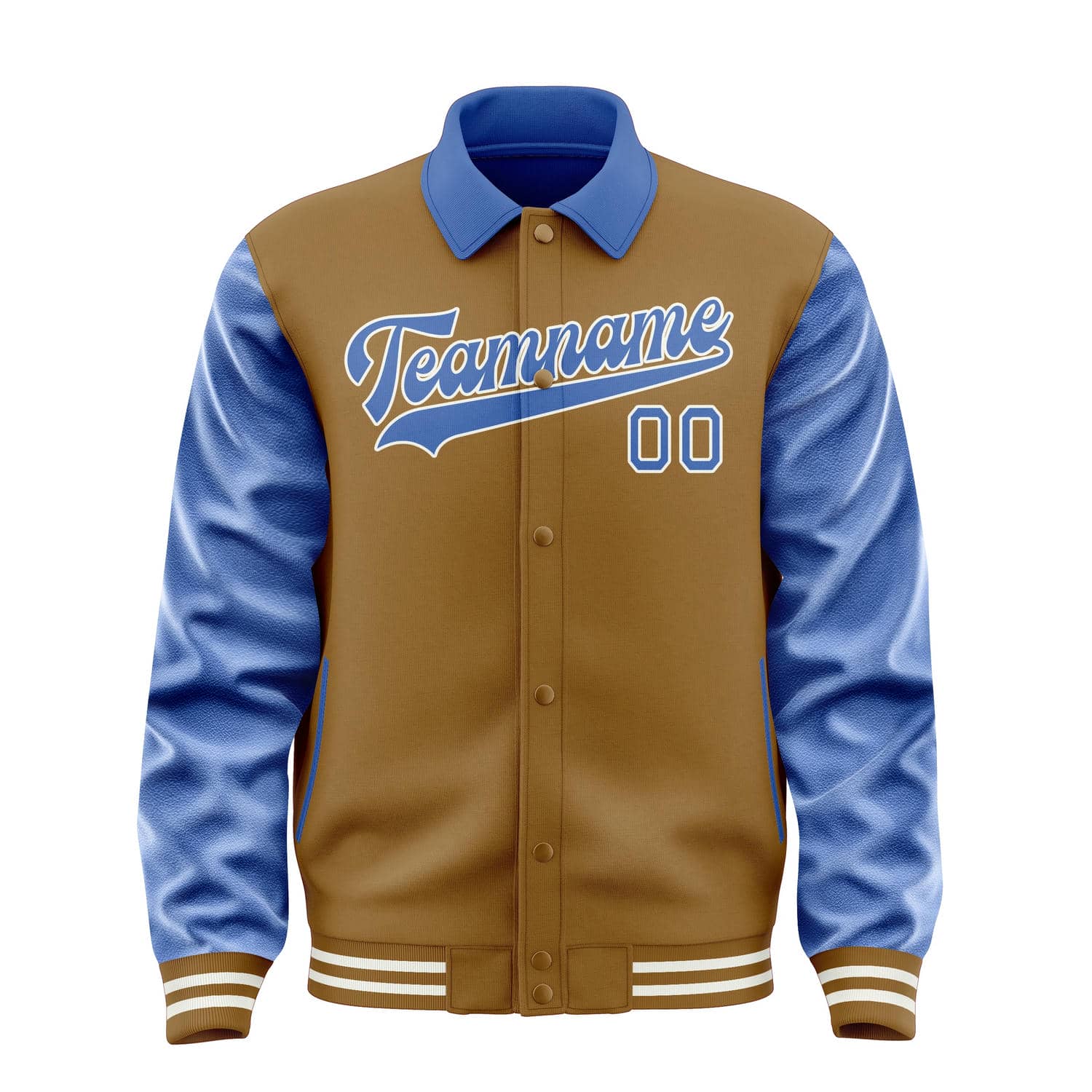 Custom Khaki Sky Blue Jacket