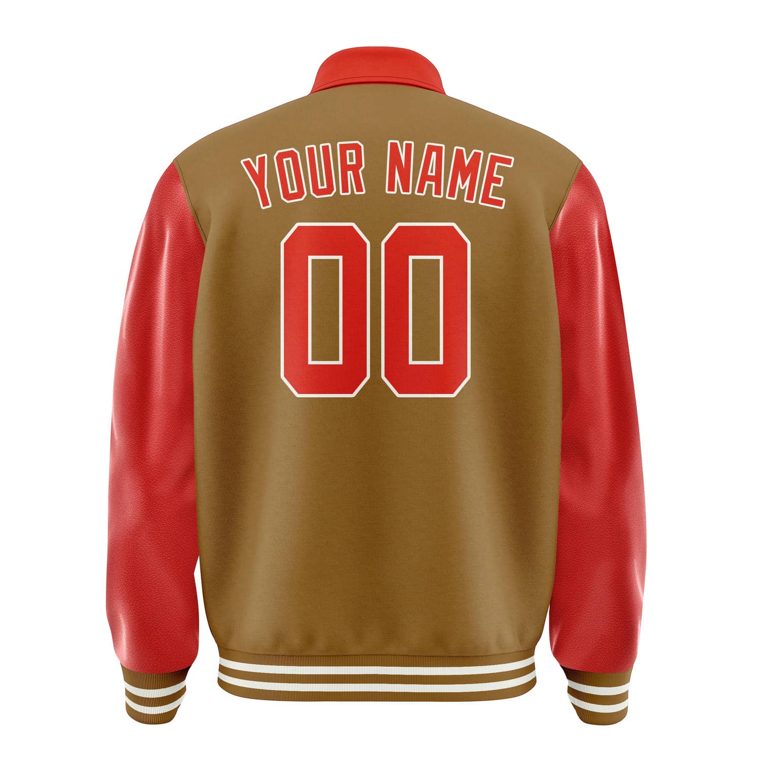 Custom Khaki Orange Red Jacket
