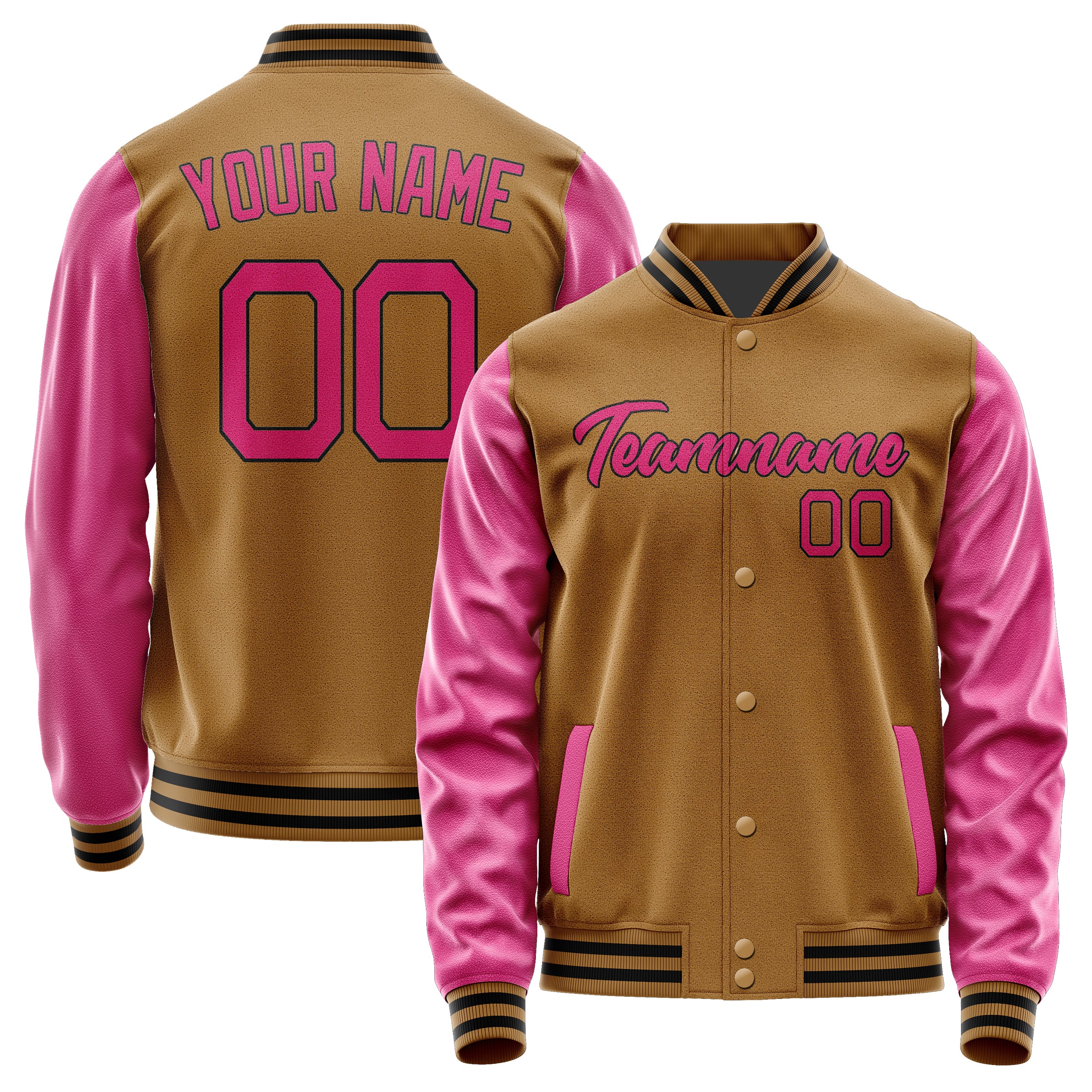 Custom Khaki Pink Jacket JA2222132217B21713