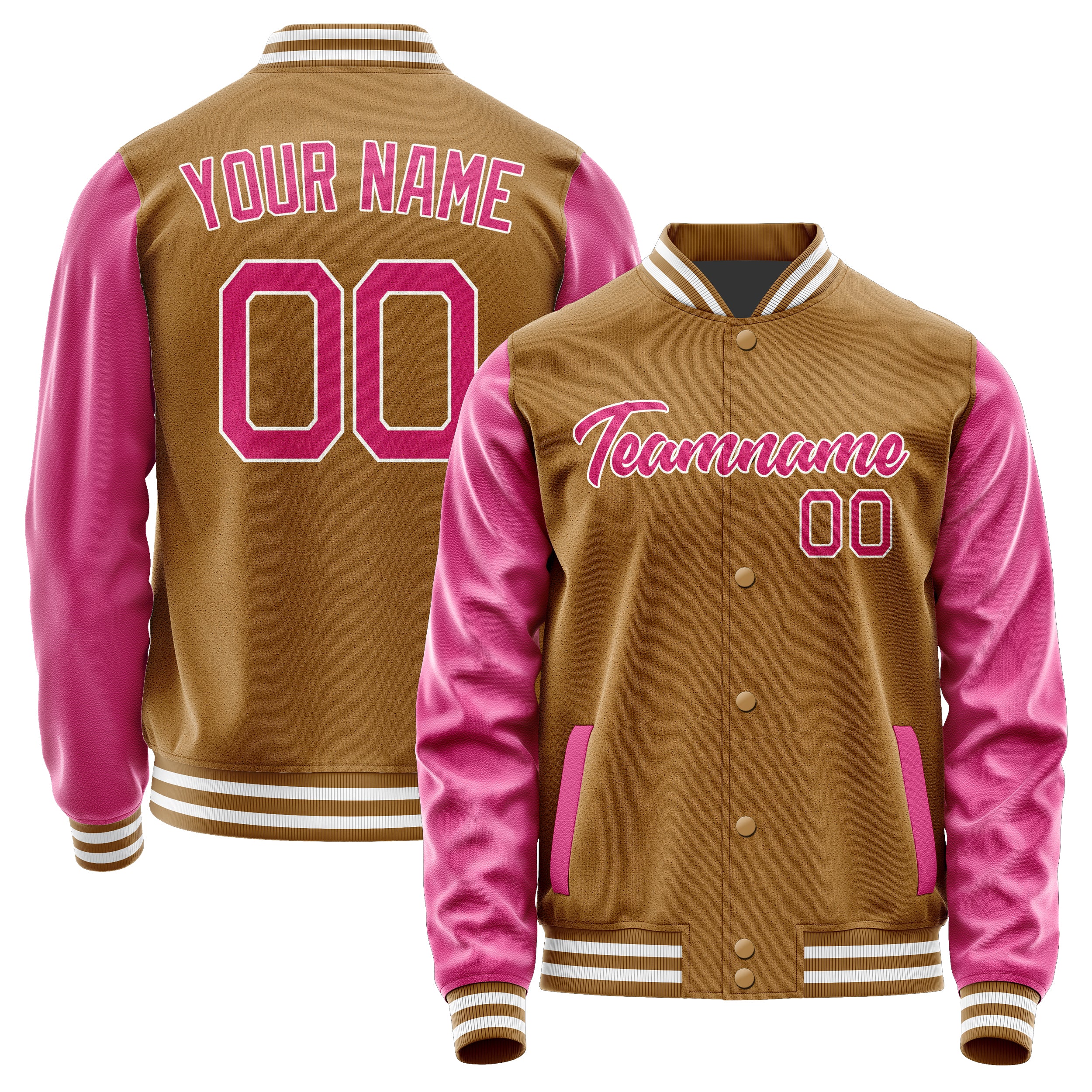 Custom Khaki Pink Jacket JA2222132218B21813