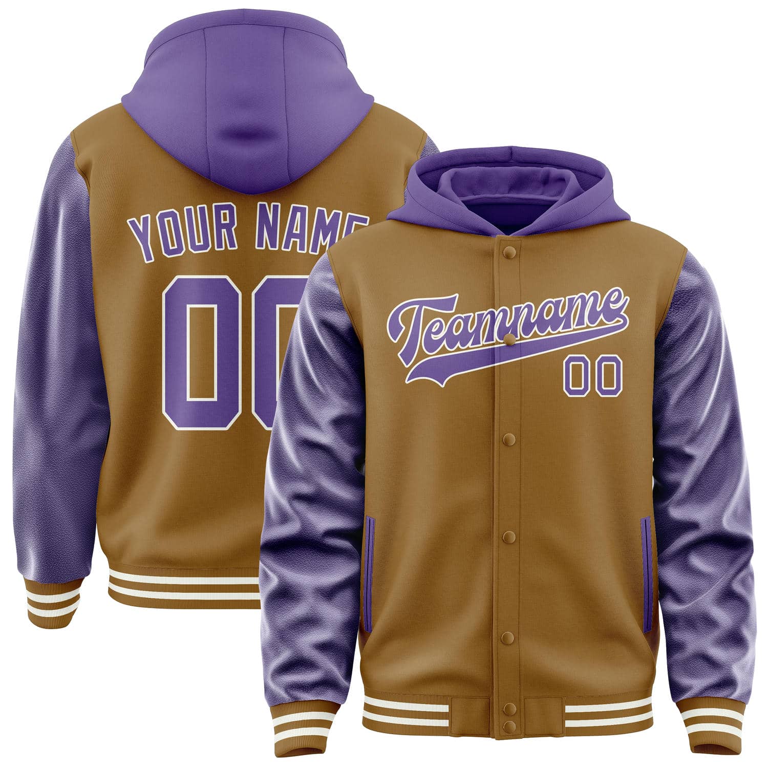 Custom Khaki Light Purple Jacket