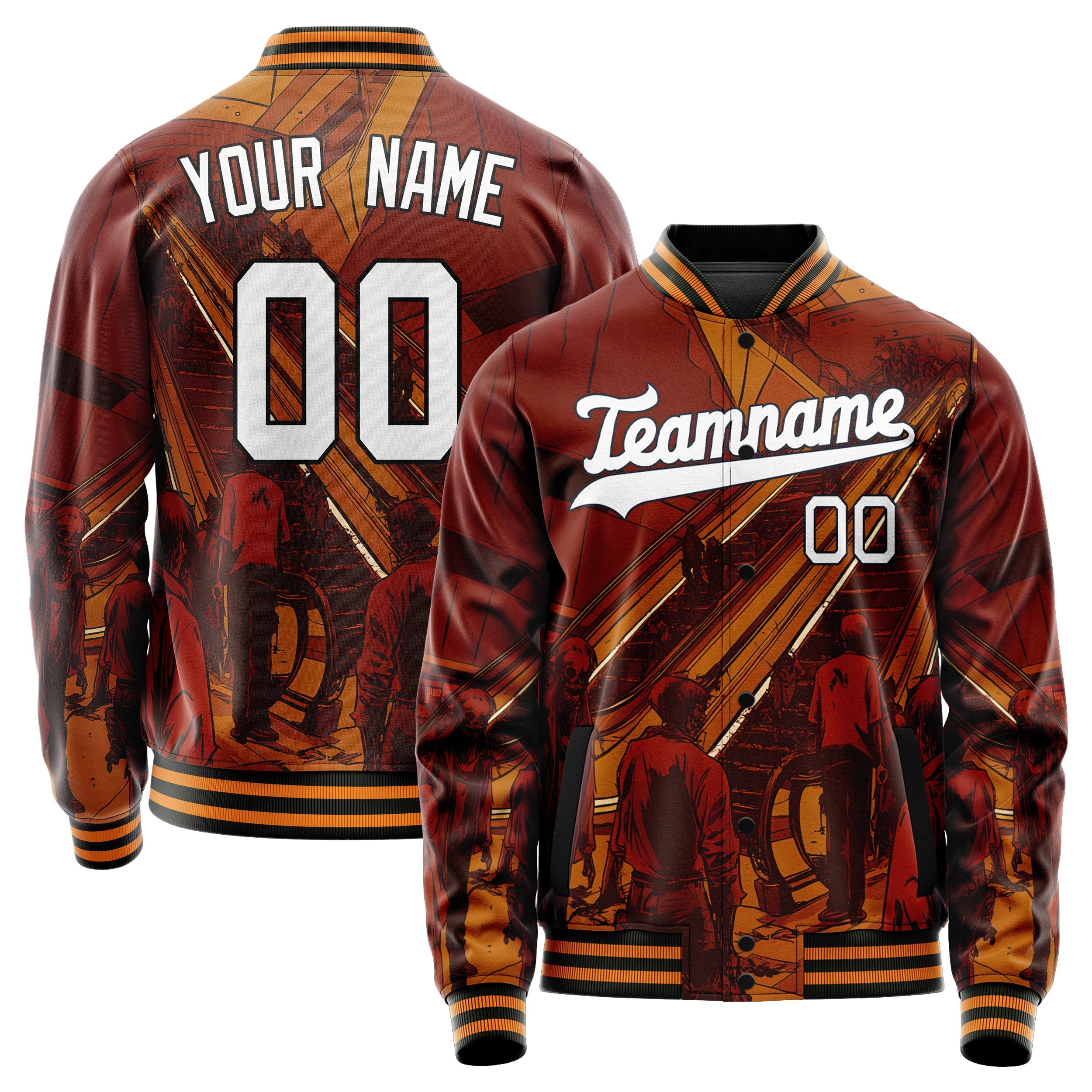 Custom Maroon Halloween Jacket JA2240927SK010