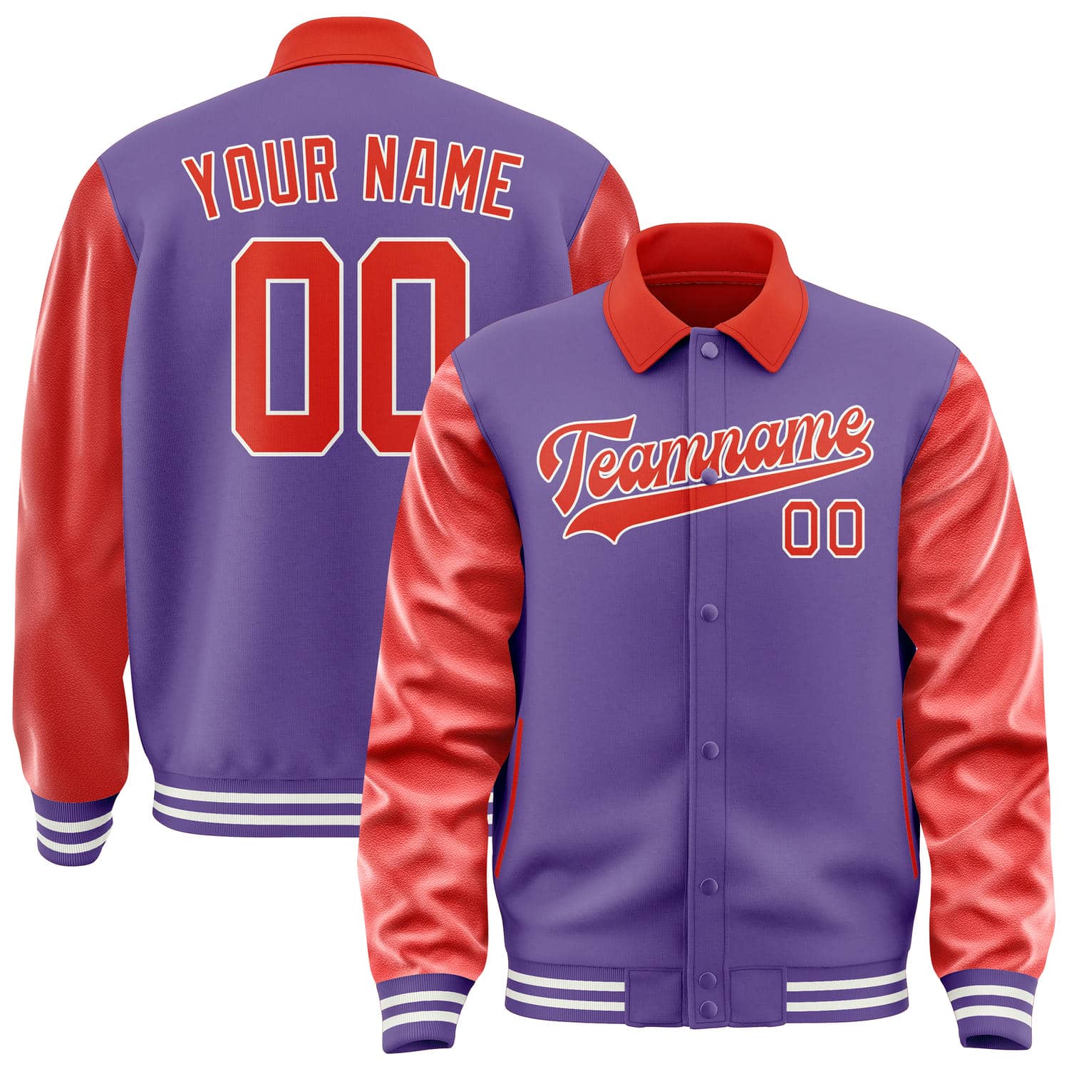 Custom Light Purple Orange Red Jacket
