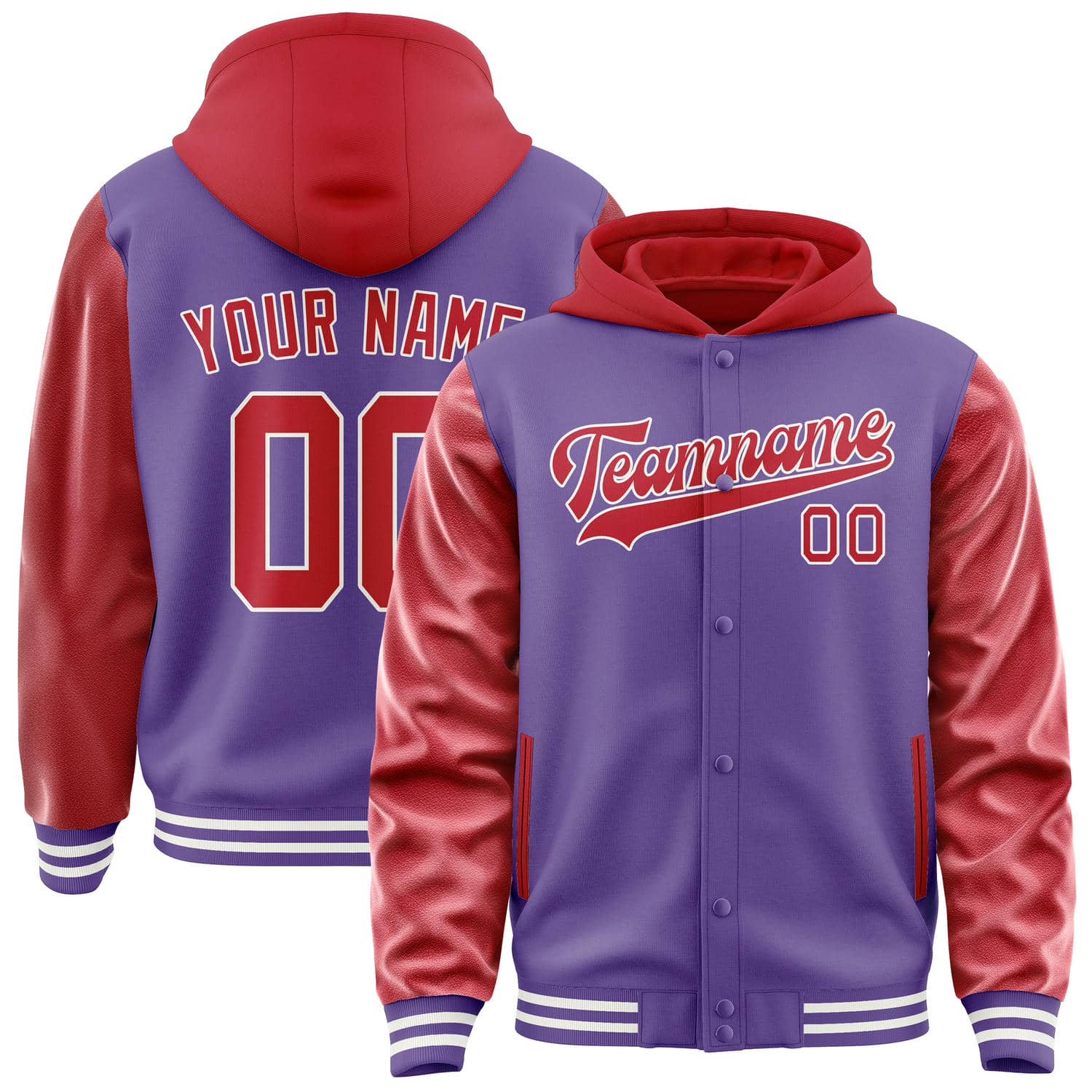 Custom Light Purple Red Jacket