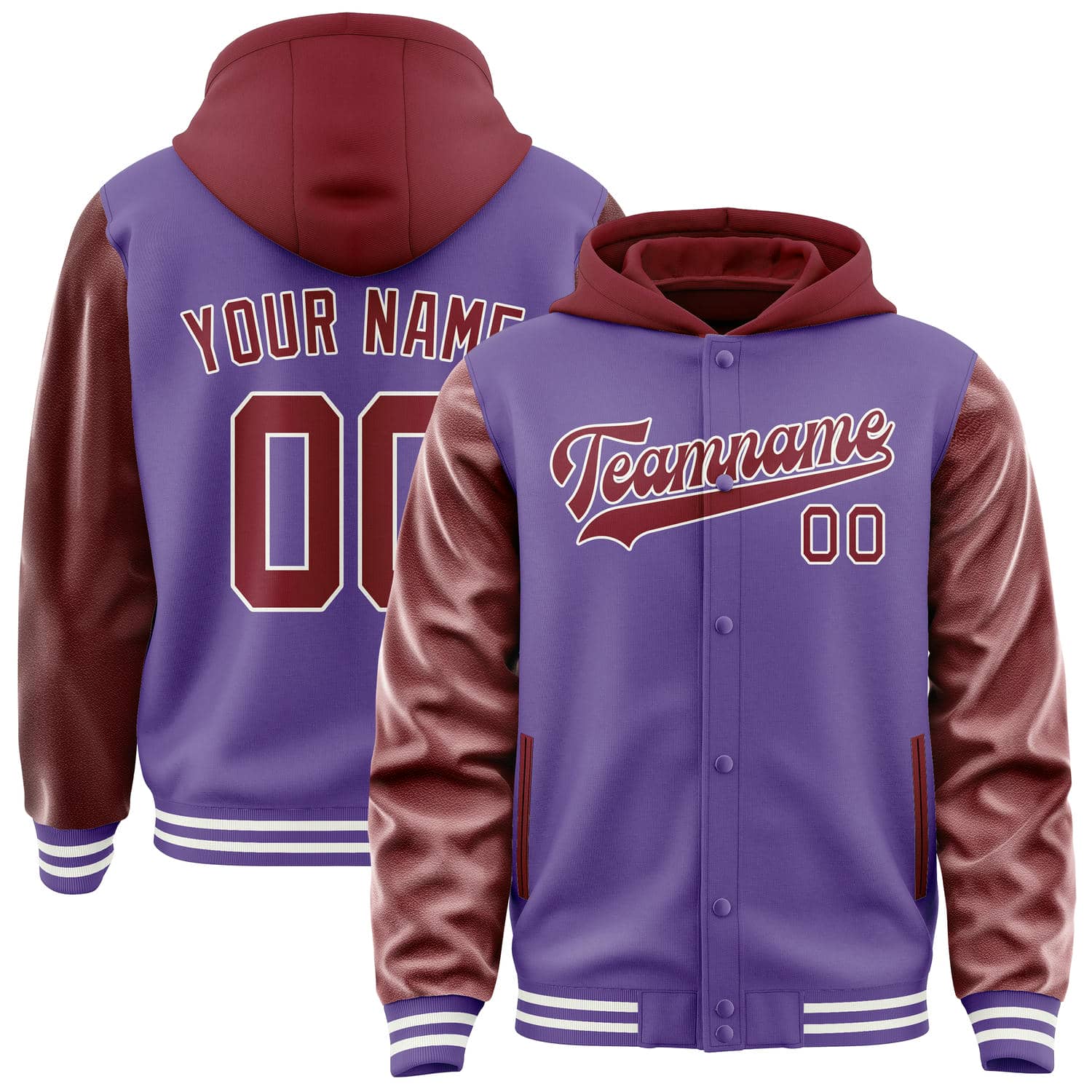 Custom Light Purple Crimson Red Jacket