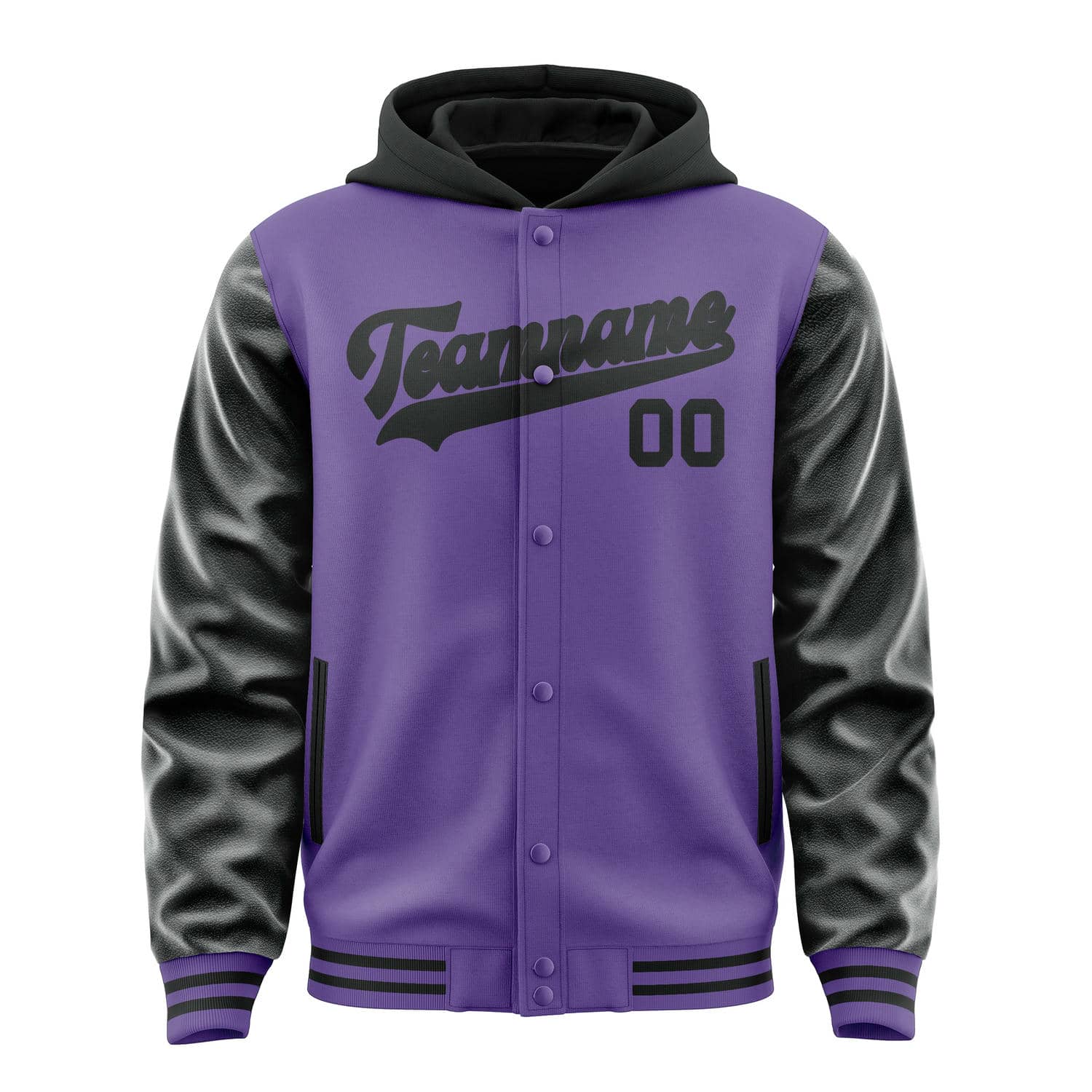 Custom Light Purple Black Jacket