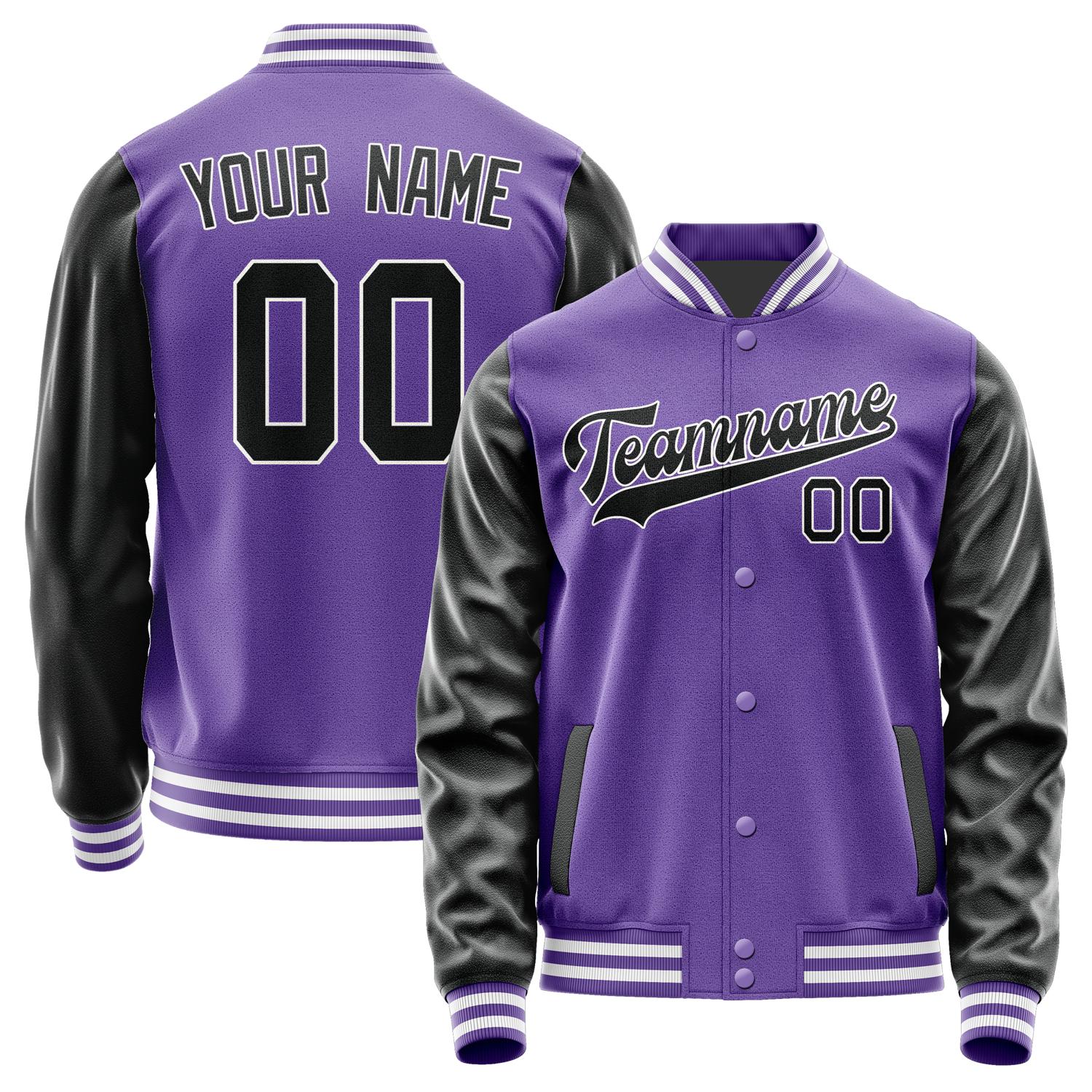 Custom Light Purple Black Jacket JA2323172318B31817