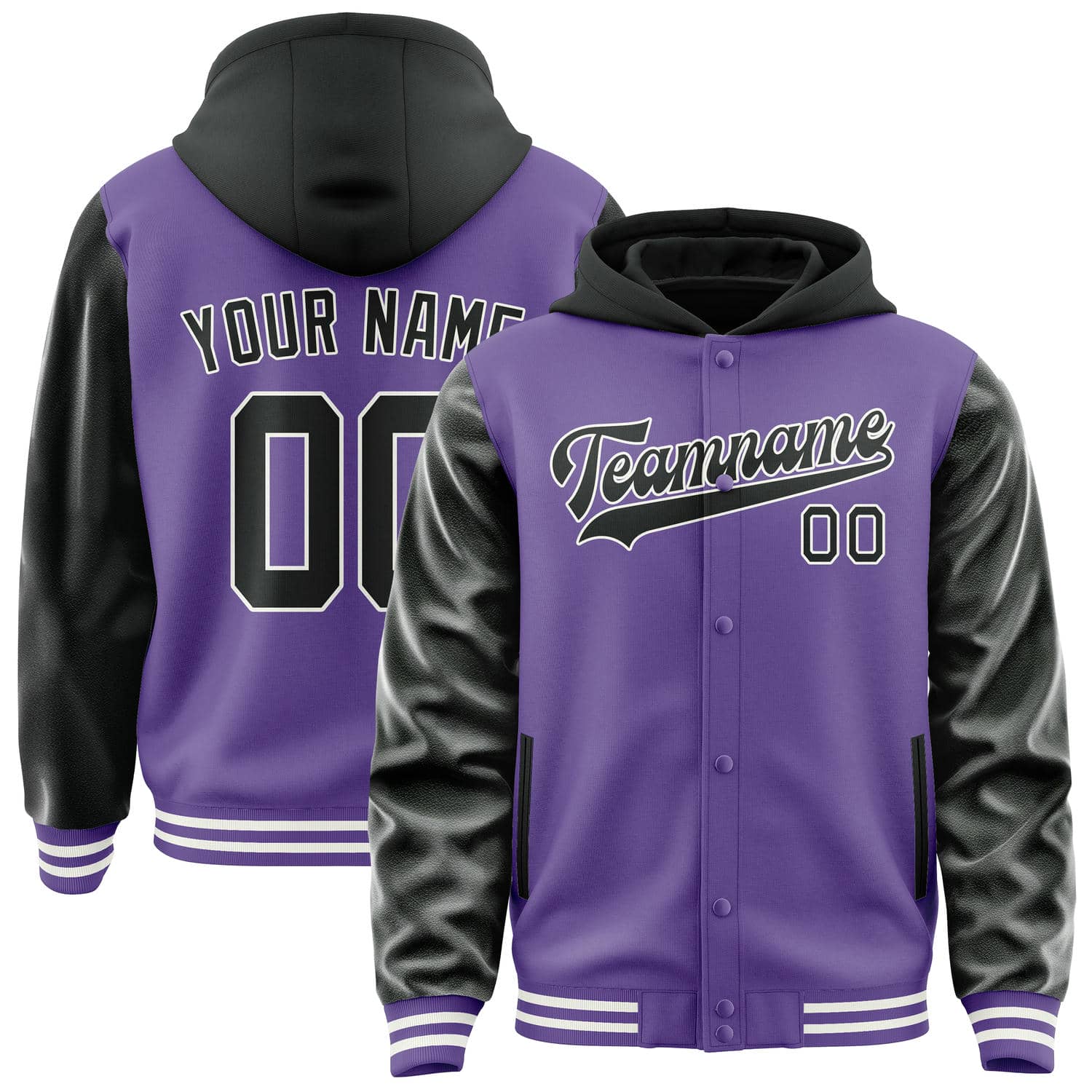 Custom Light Purple Black Jacket