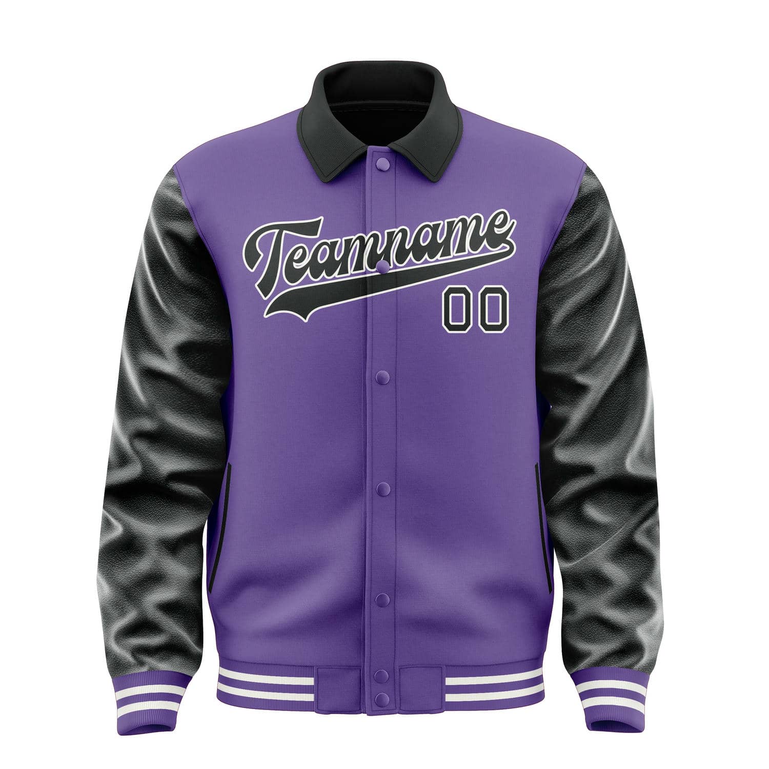 Custom Light Purple Black Jacket