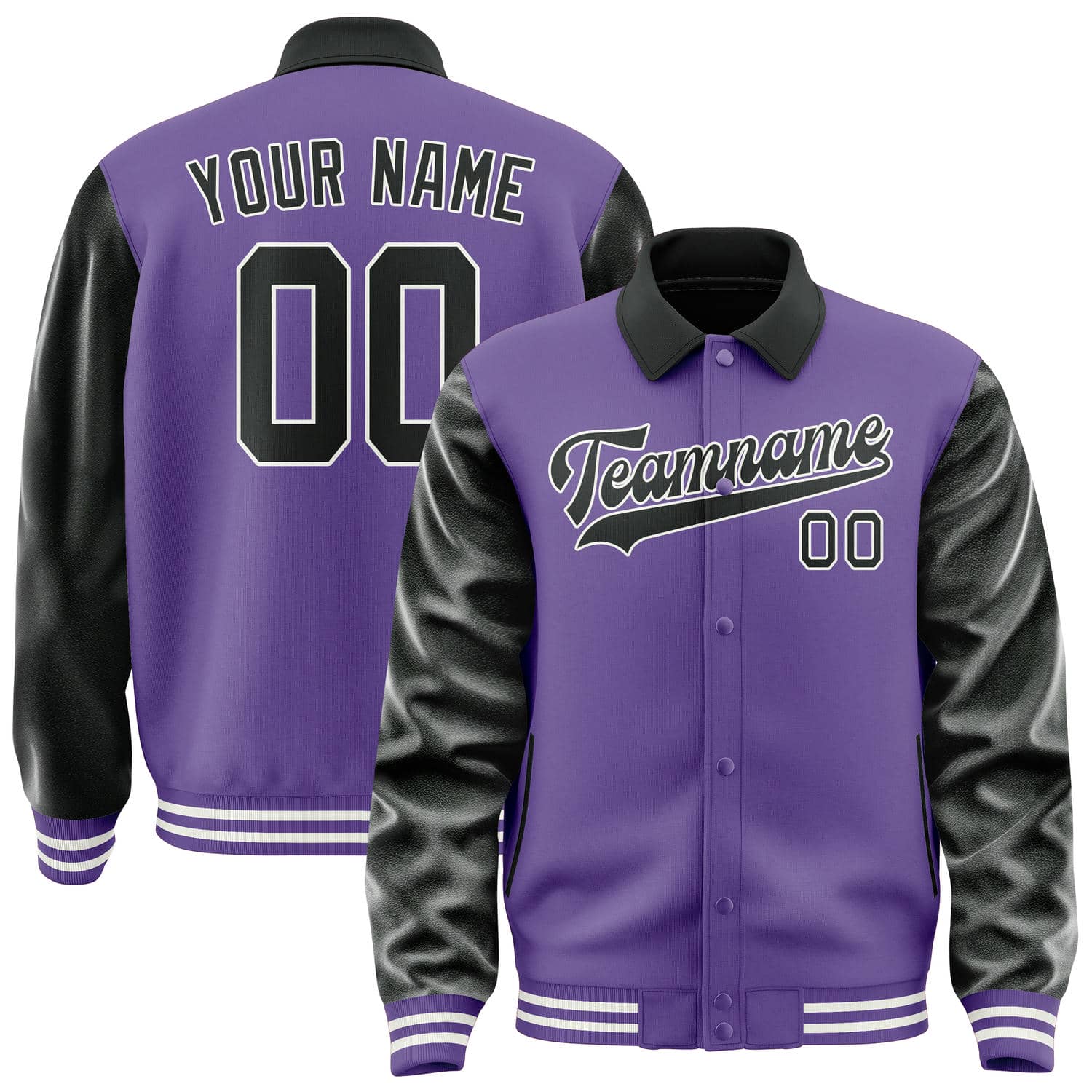 Custom Light Purple Black Jacket