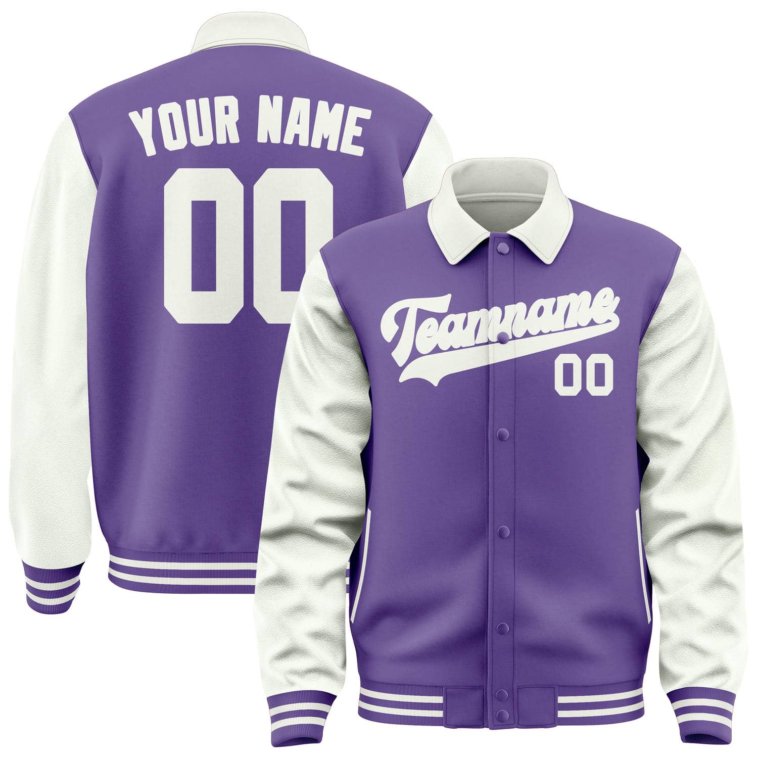 Custom Light Purple White Jacket