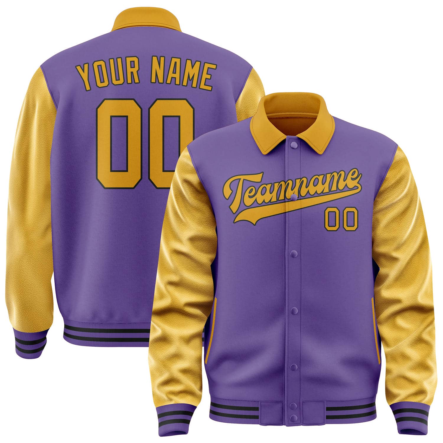 Custom Light Purple Yellow Jacket