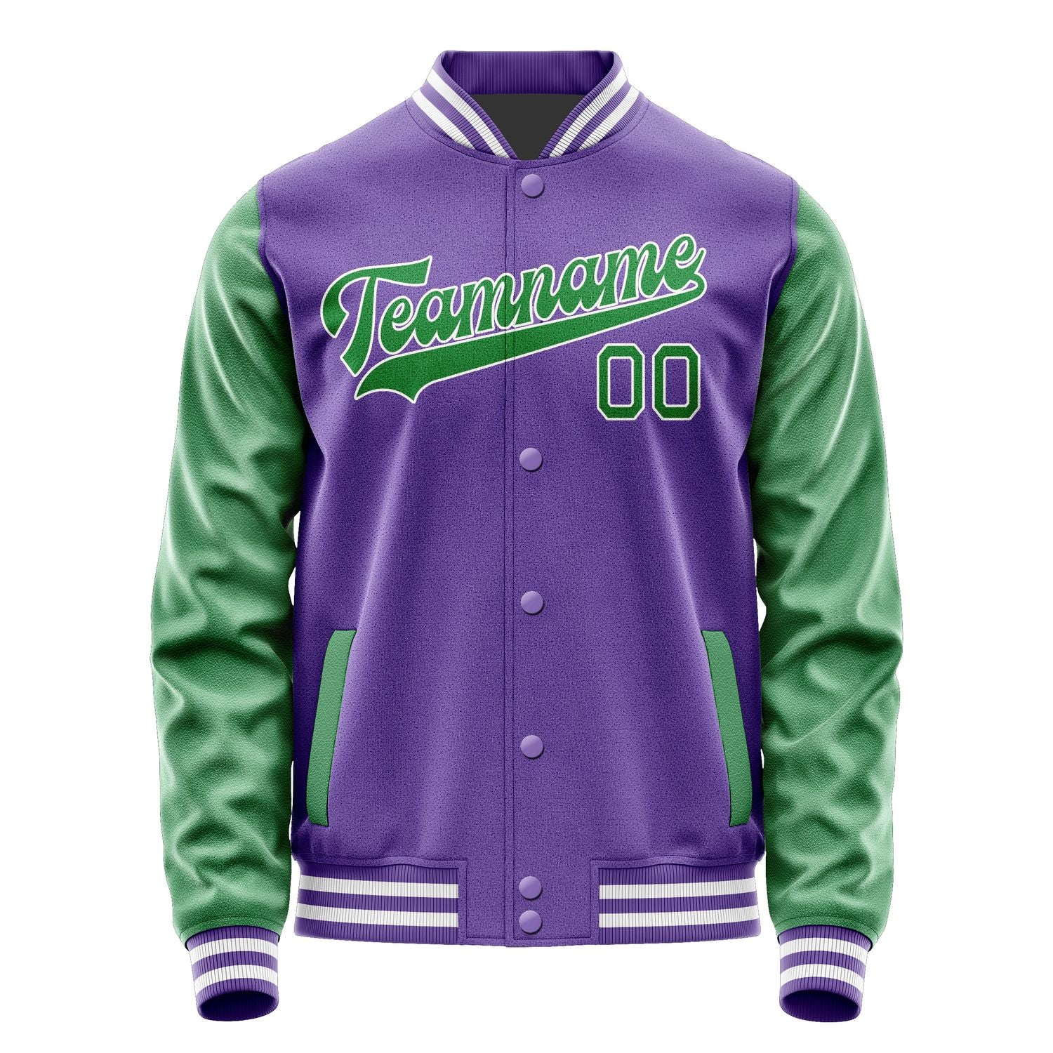 Custom Light Purple Emerald Green Jacket JA2323242318B31824