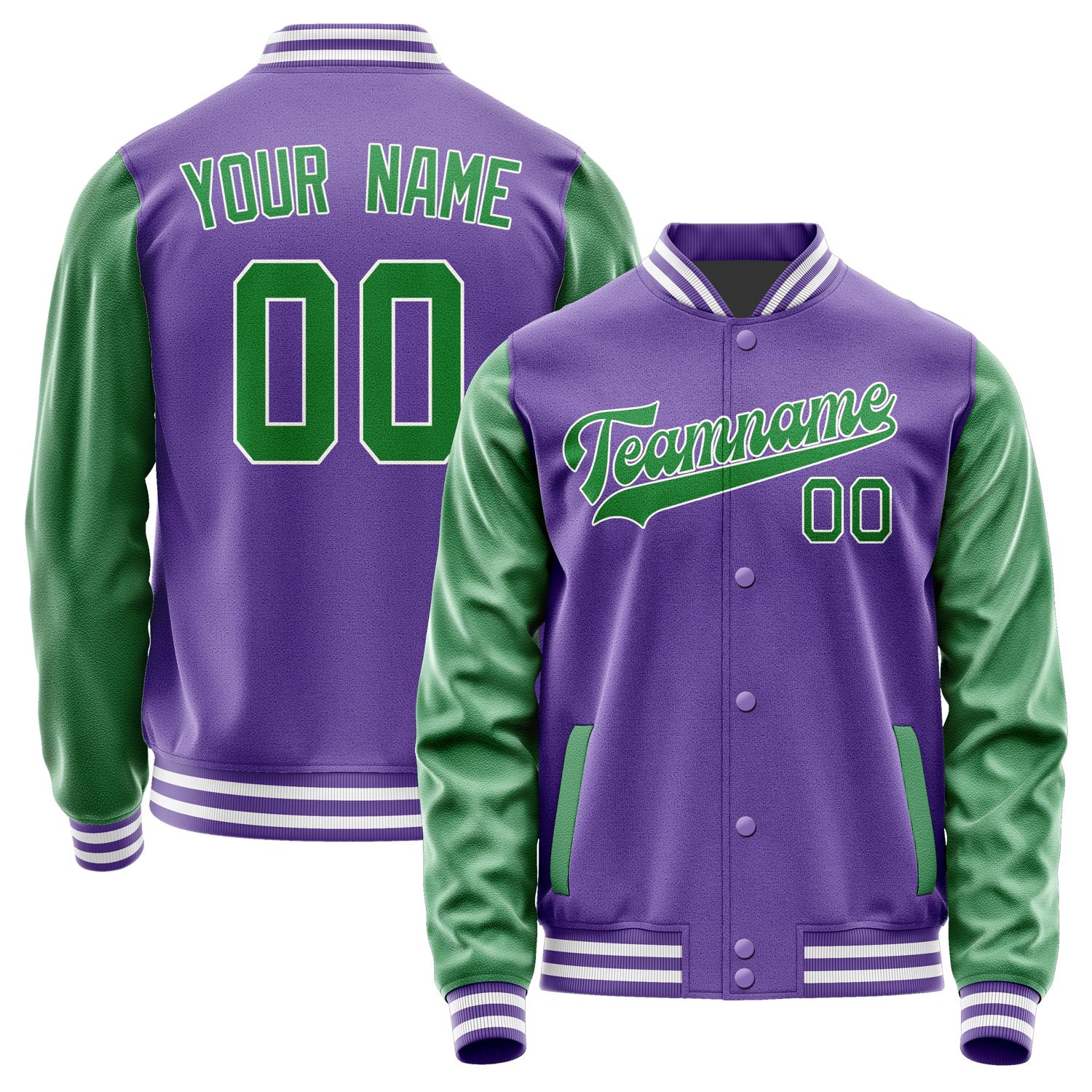 Custom Light Purple Emerald Green Jacket JA2323242318B31824