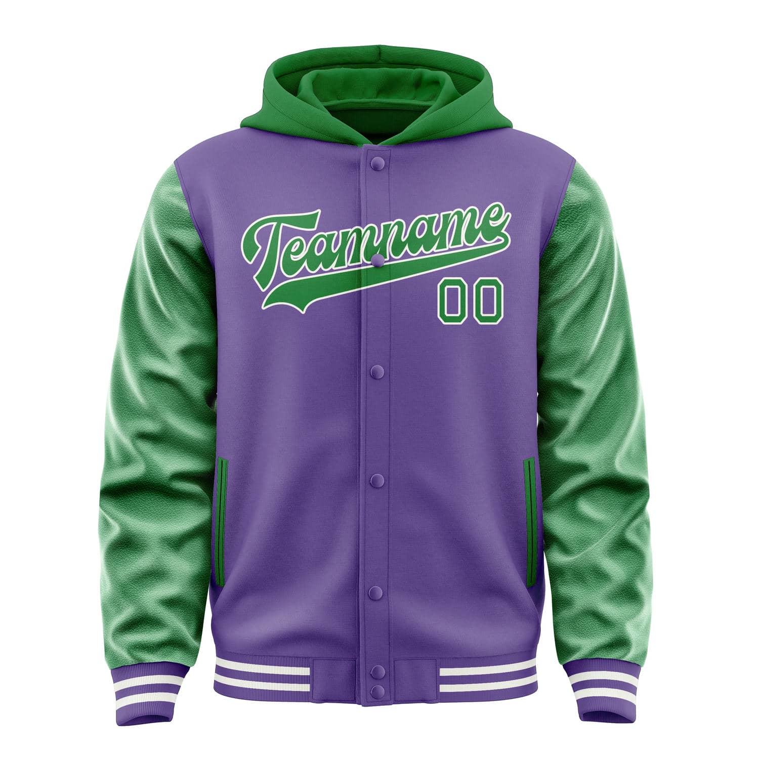 Custom Light Purple Emerald Green Jacket