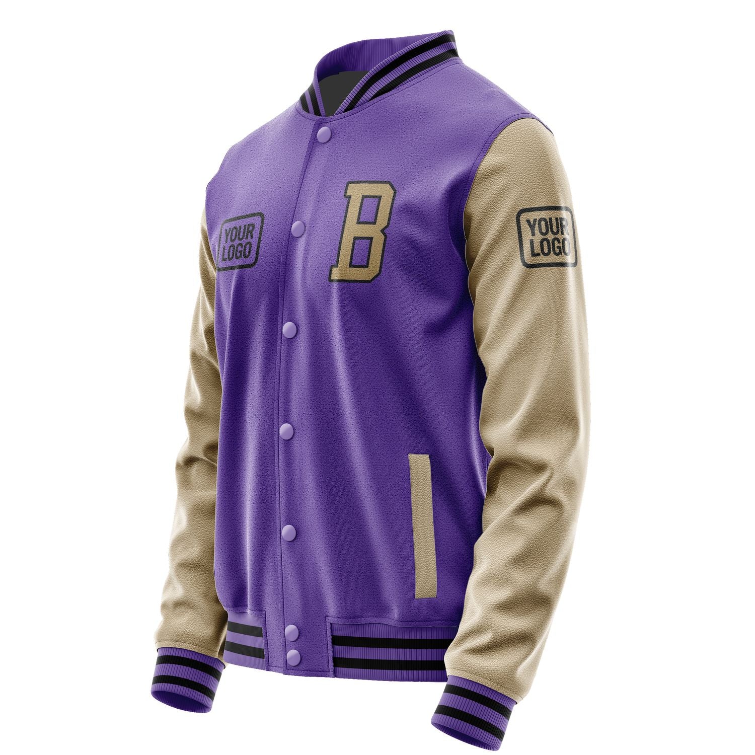 Custom Light Purple Light Khaki Jacket JA232325231717252517