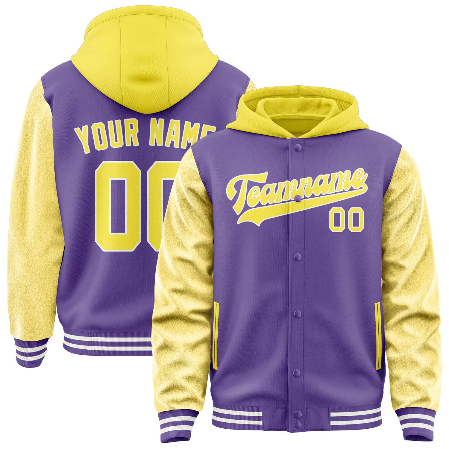 Custom Light Purple Light Yellow Jacket