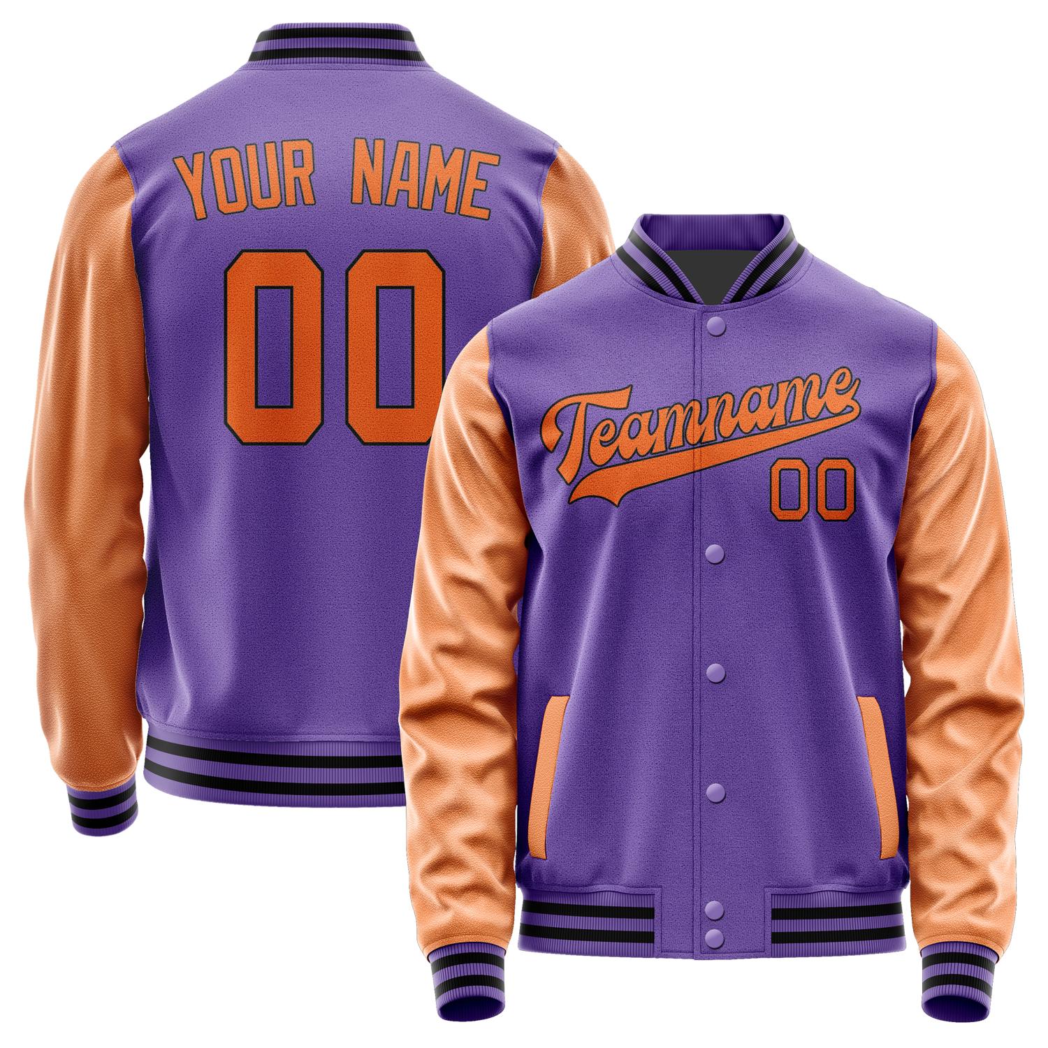 Custom Light Purple Orange Jacket JA2323282317B31728