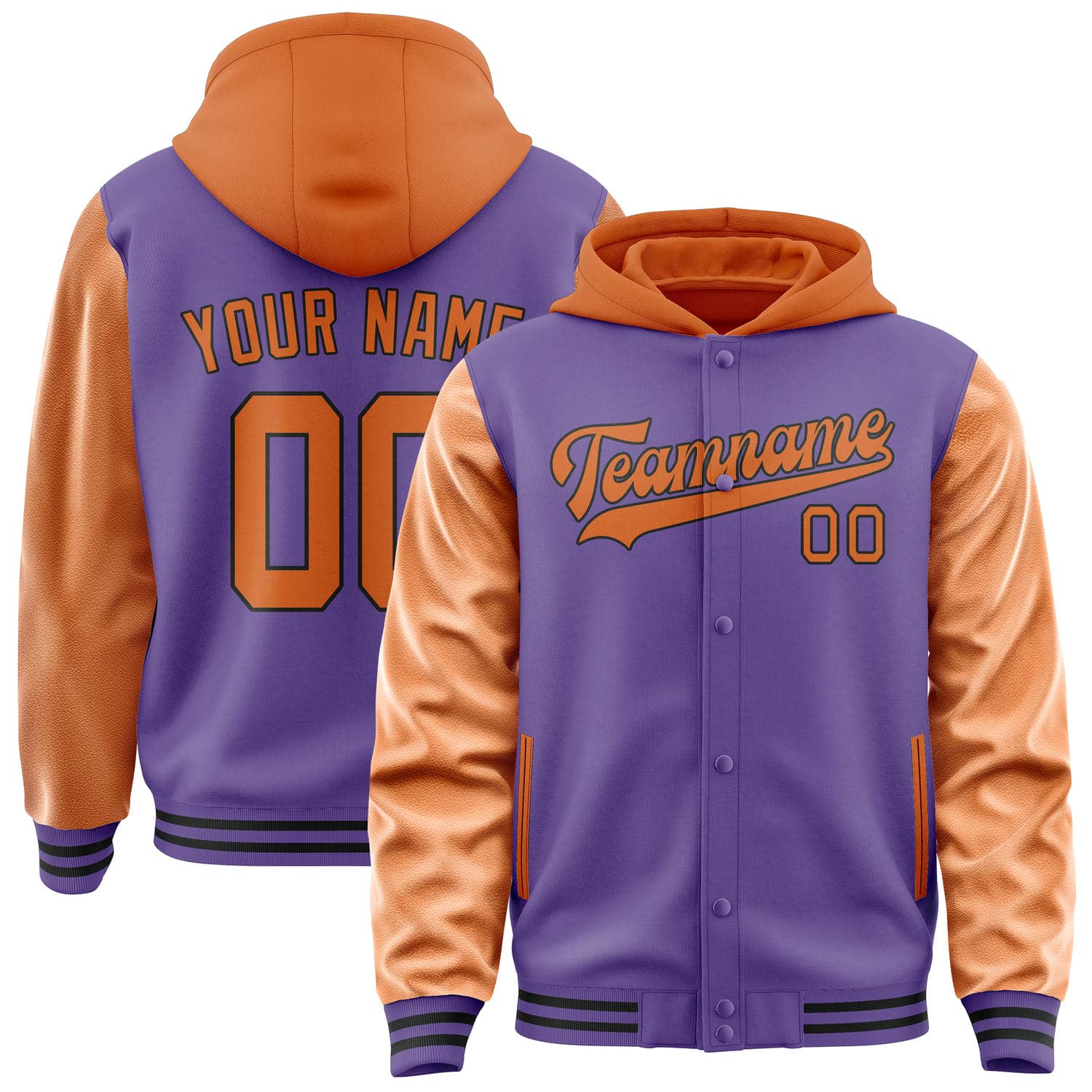 Custom Light Purple Orange Jacket