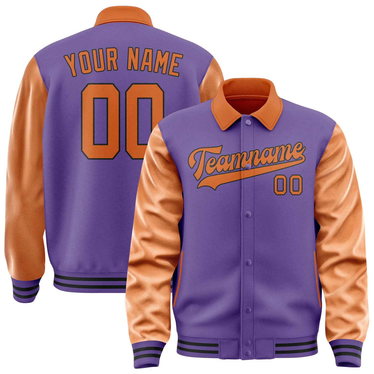 Custom Light Purple Orange Jacket