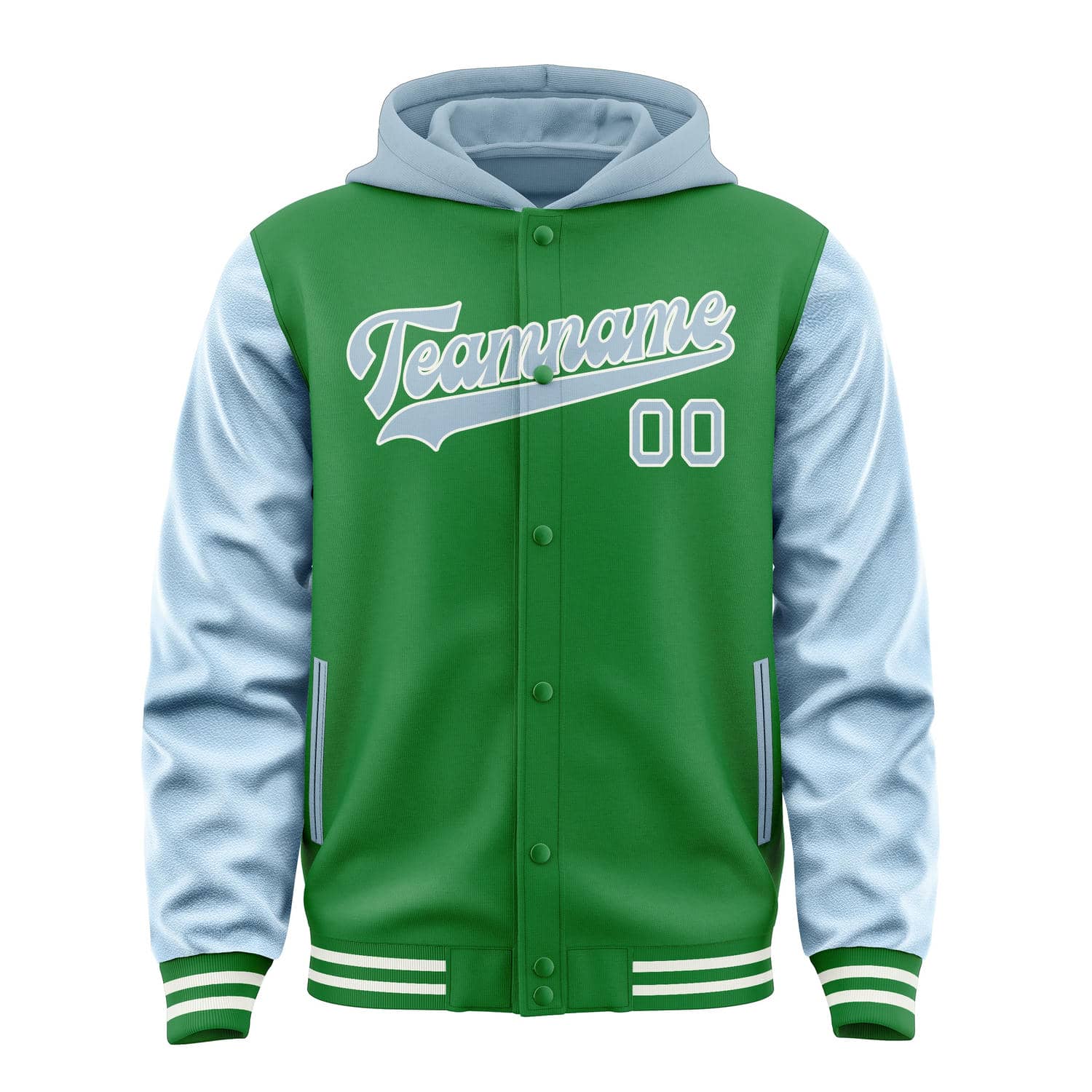 Custom Emerald Green Light Blue Jacket