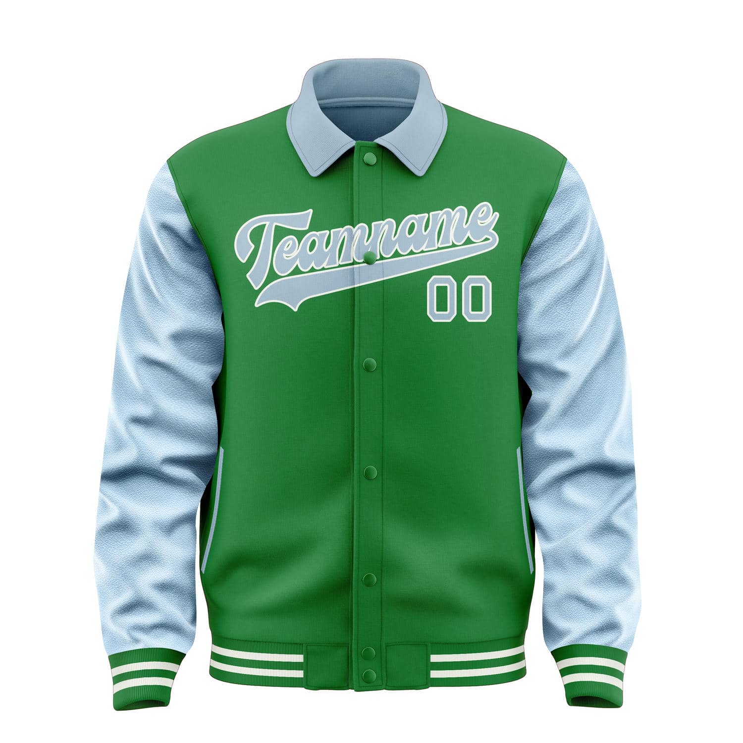 Custom Emerald Green Light Blue Jacket