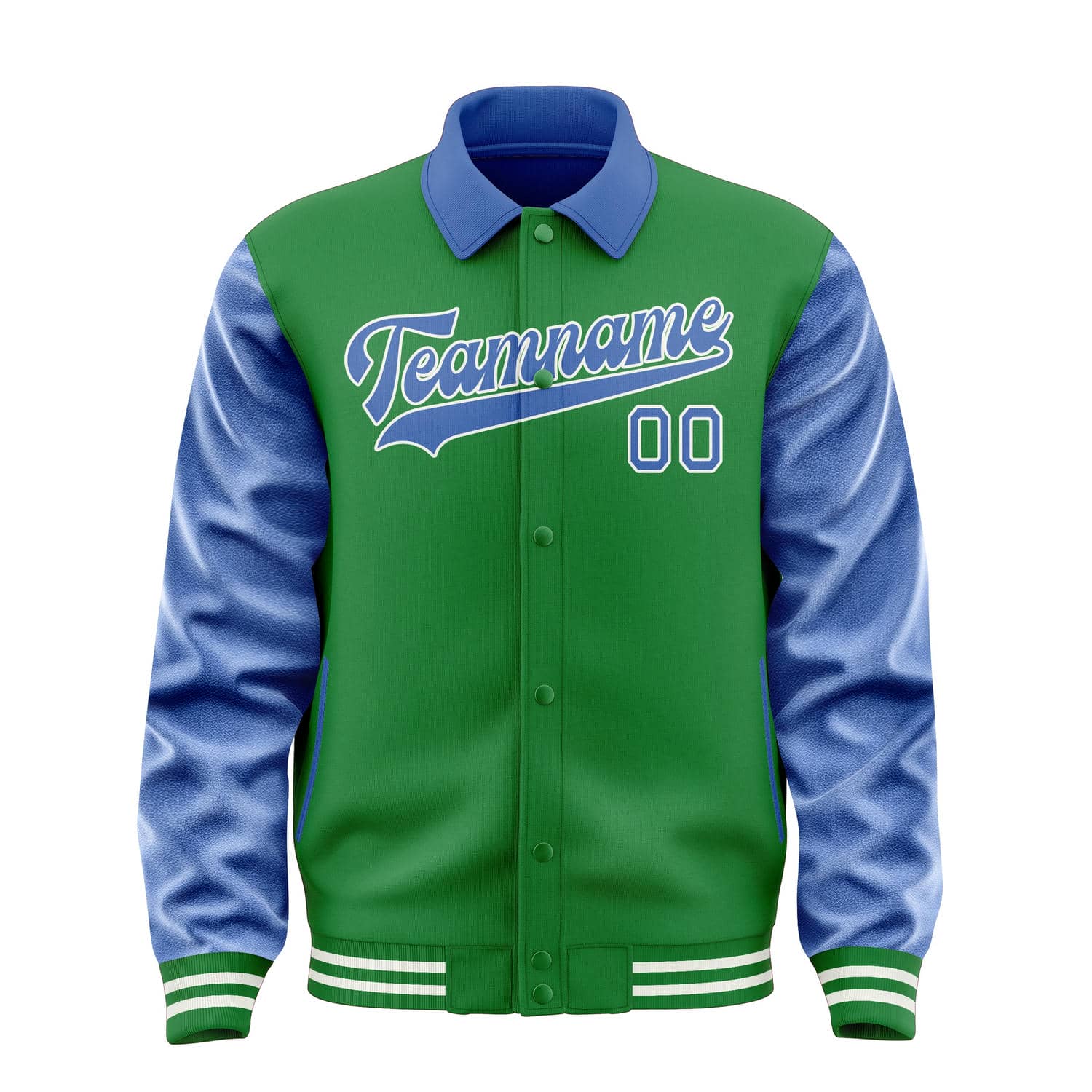 Custom Emerald Green Sky Blue Jacket