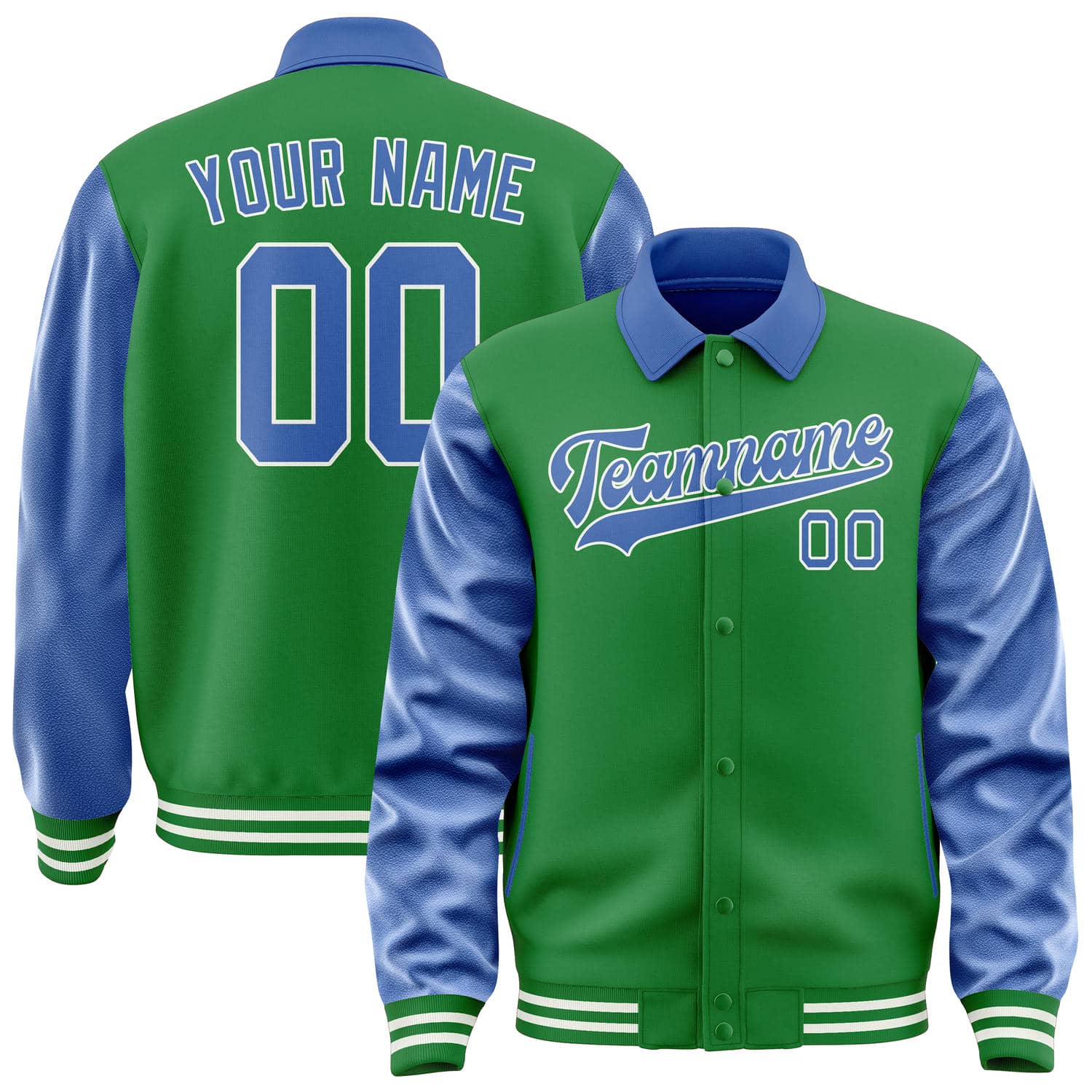 Custom Emerald Green Sky Blue Jacket