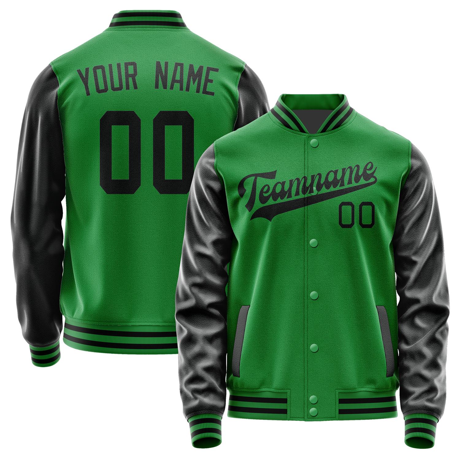 Custom Emerald Green Black Jacket JA2424172417B31717