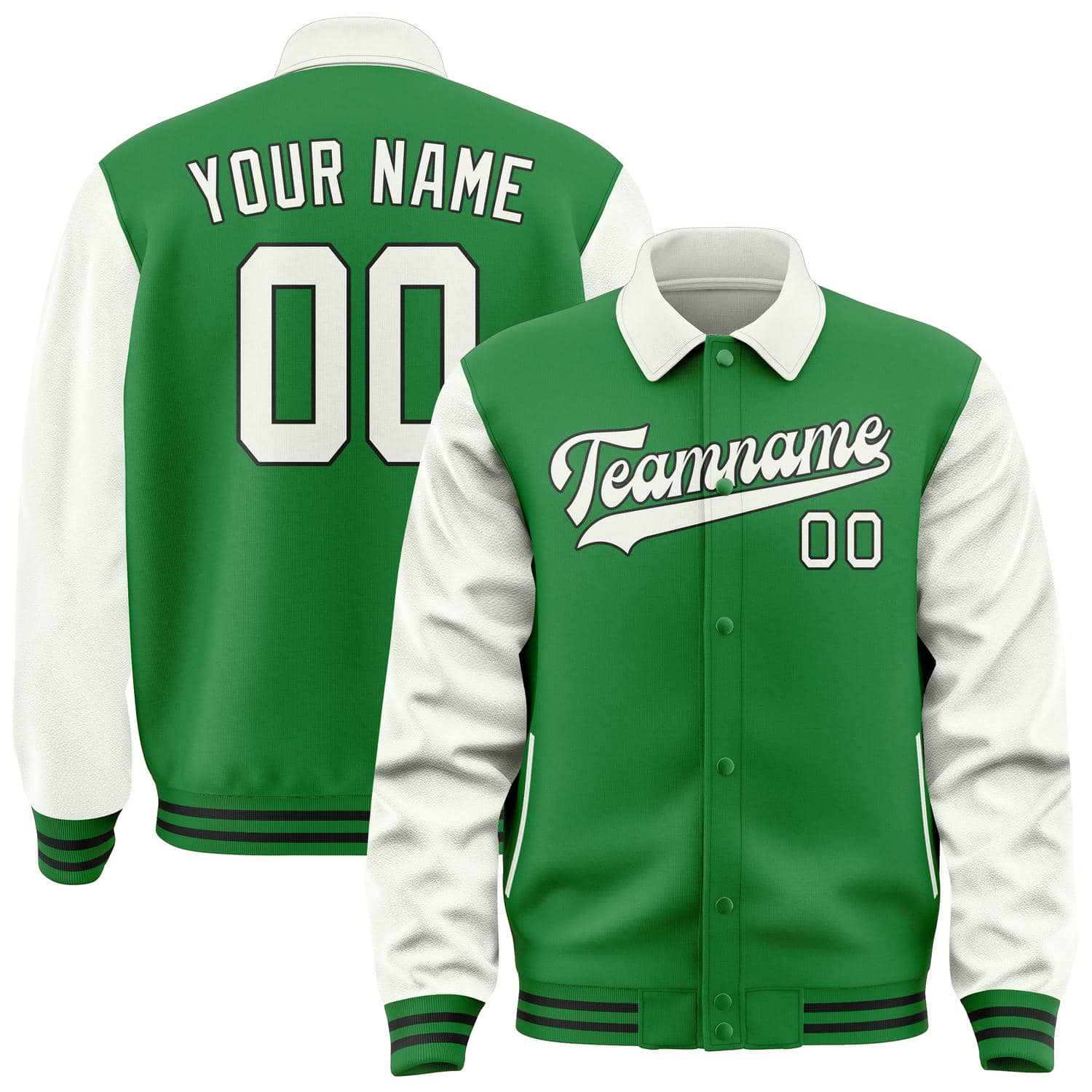 Custom Emerald Green White Jacket