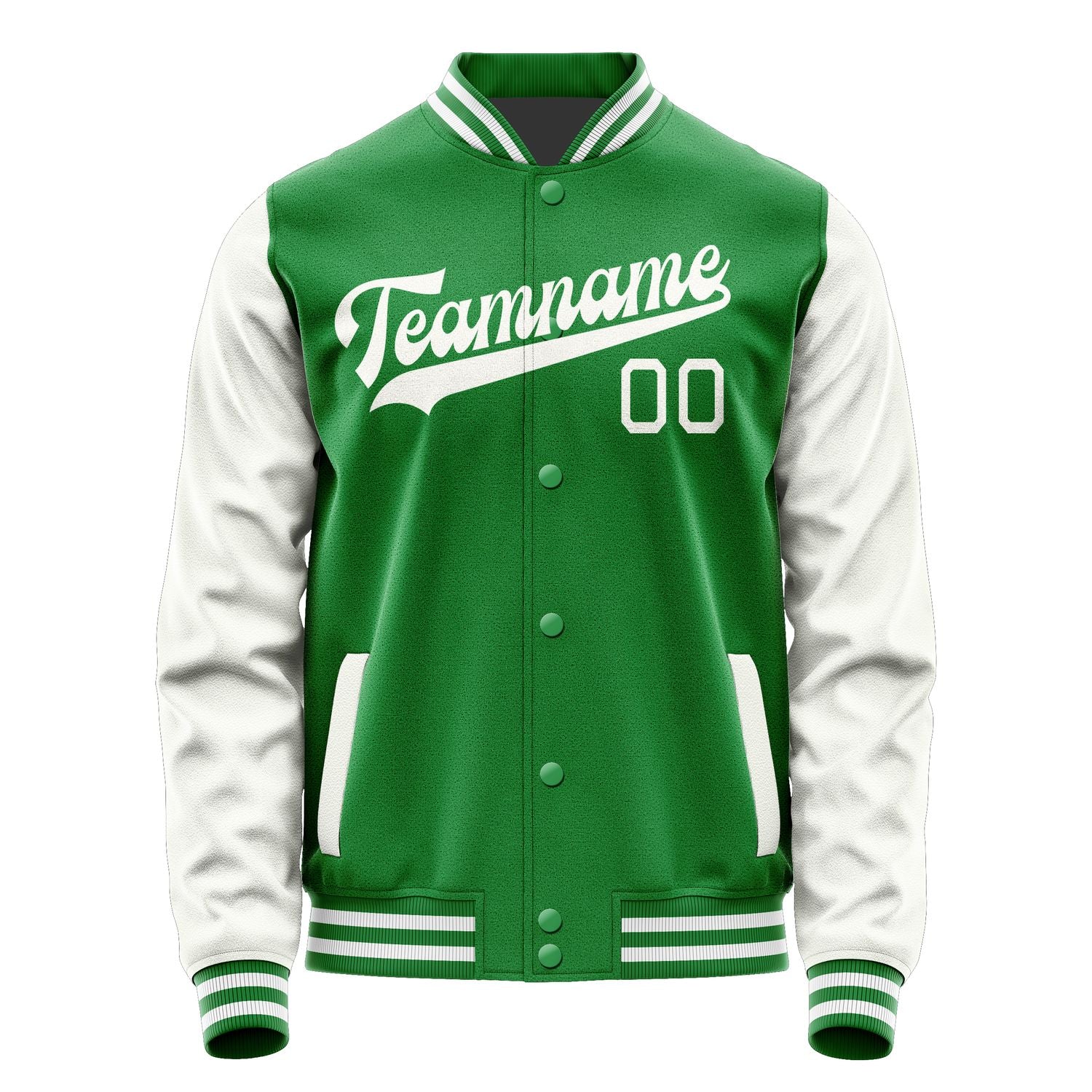 Custom Emerald Green White Jacket JA2424182418B31818