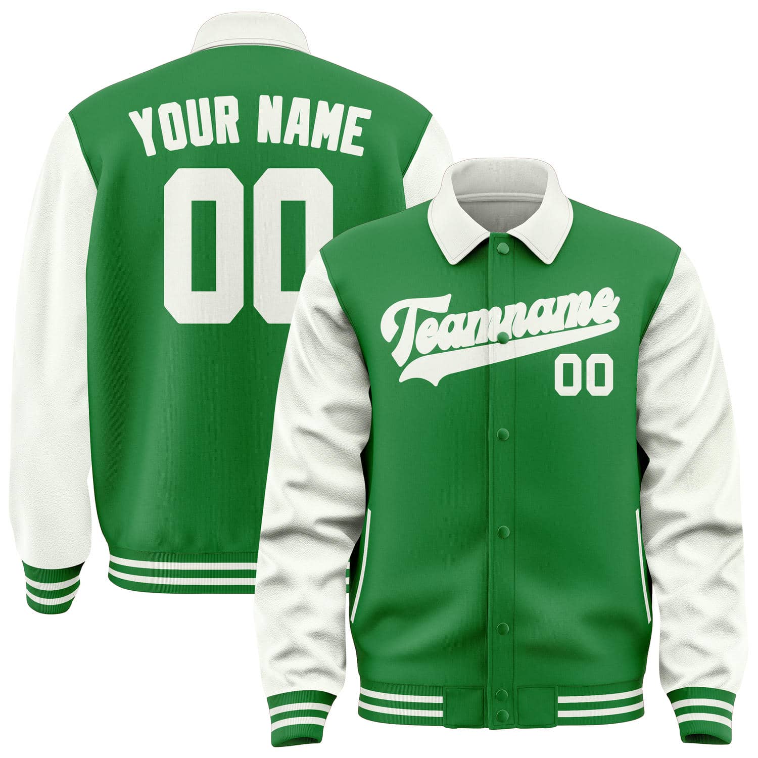Custom Emerald Green White Jacket