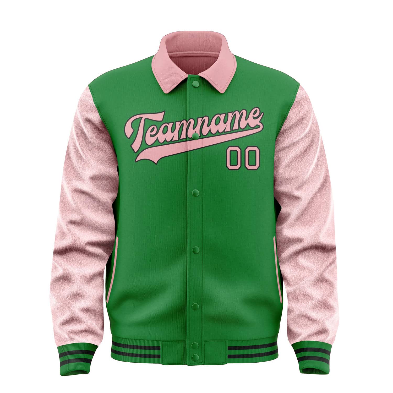 Custom Emerald Green Light Pink Jacket