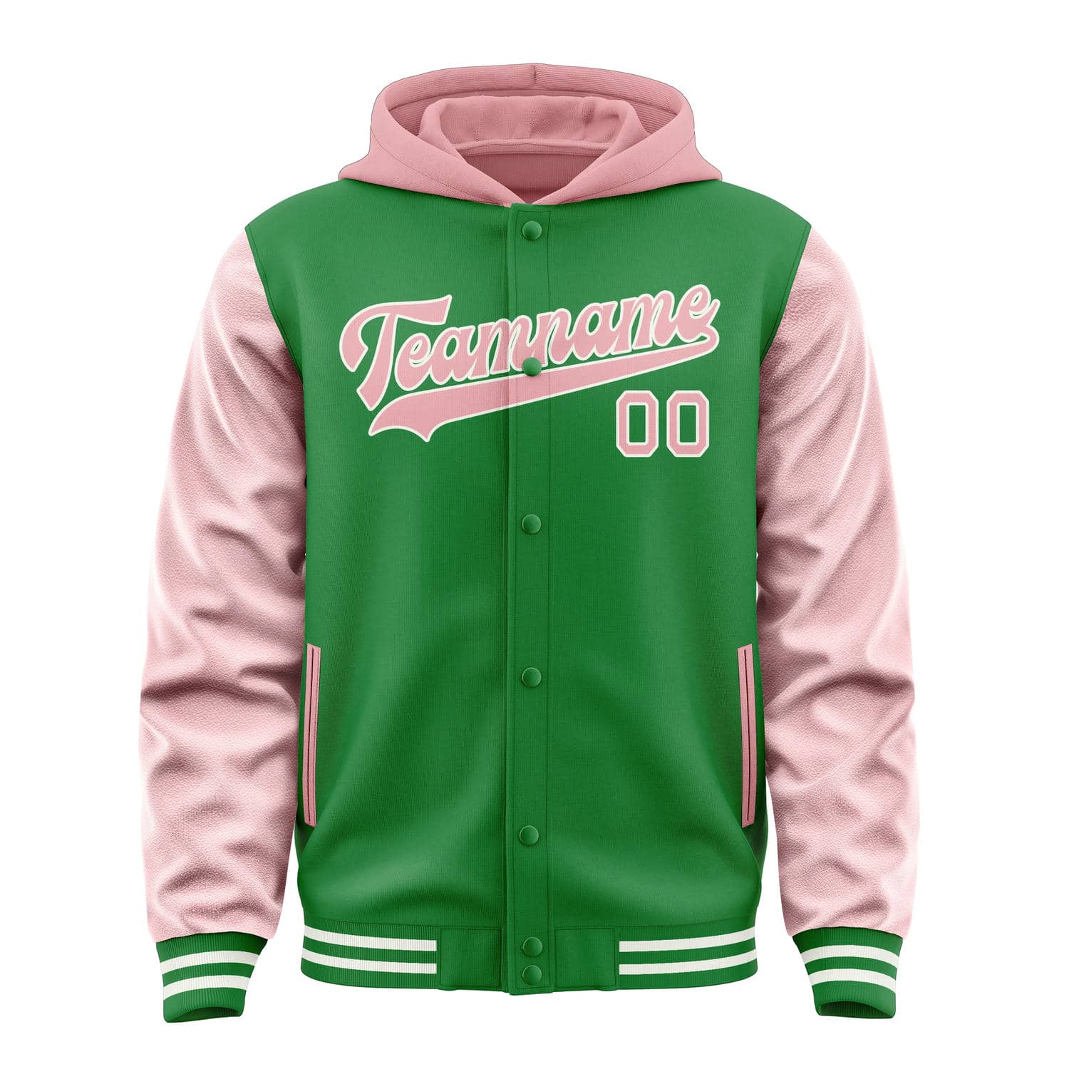Custom Emerald Green Light Pink Jacket