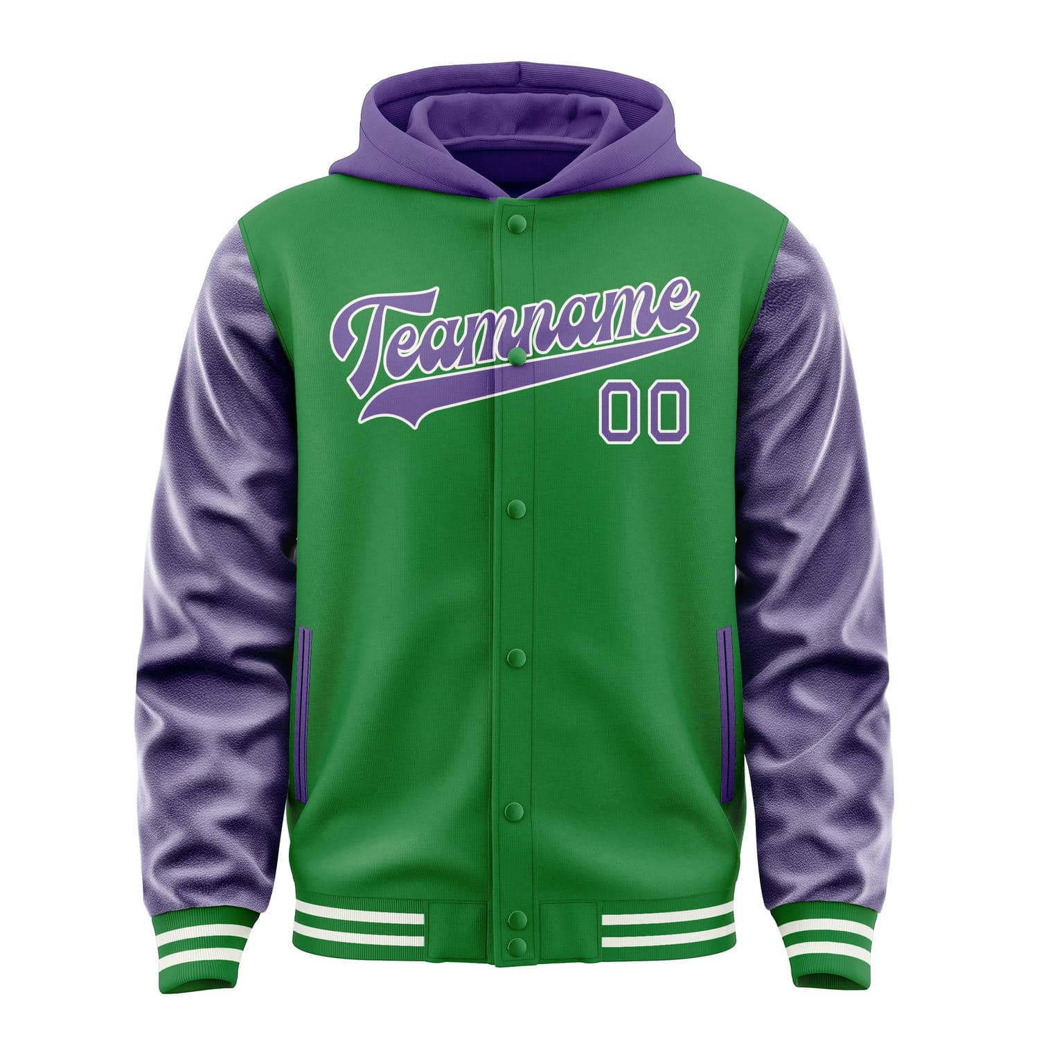 Custom Emerald Green Light Purple Jacket