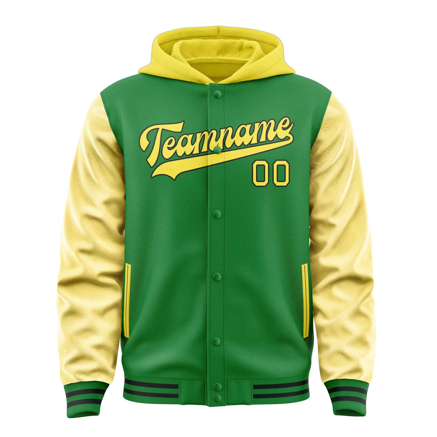Custom Emerald Green Light Yellow Jacket