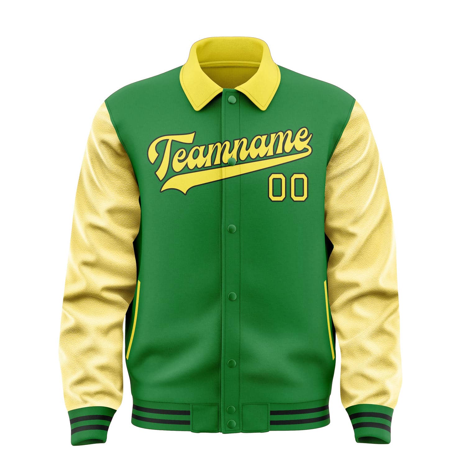 Custom Emerald Green Light Yellow Jacket