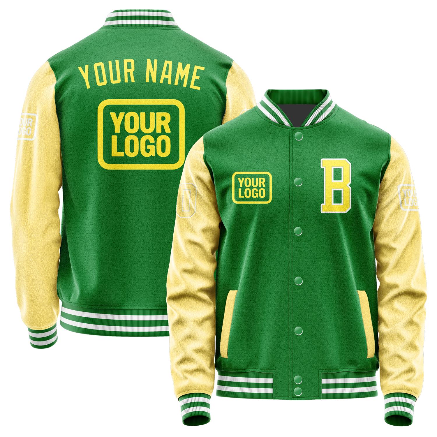 Custom Emerald Green Light Yellow Jacket JA242426241818262618
