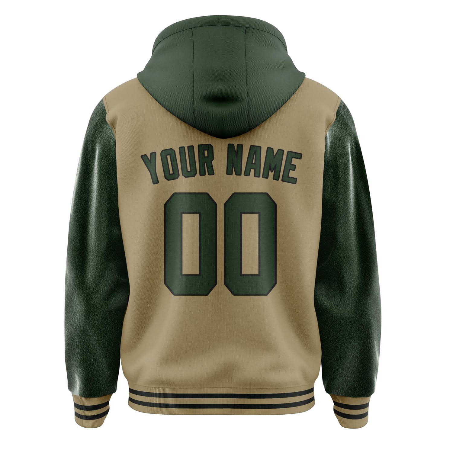Custom Light Khaki Dark Green Jacket