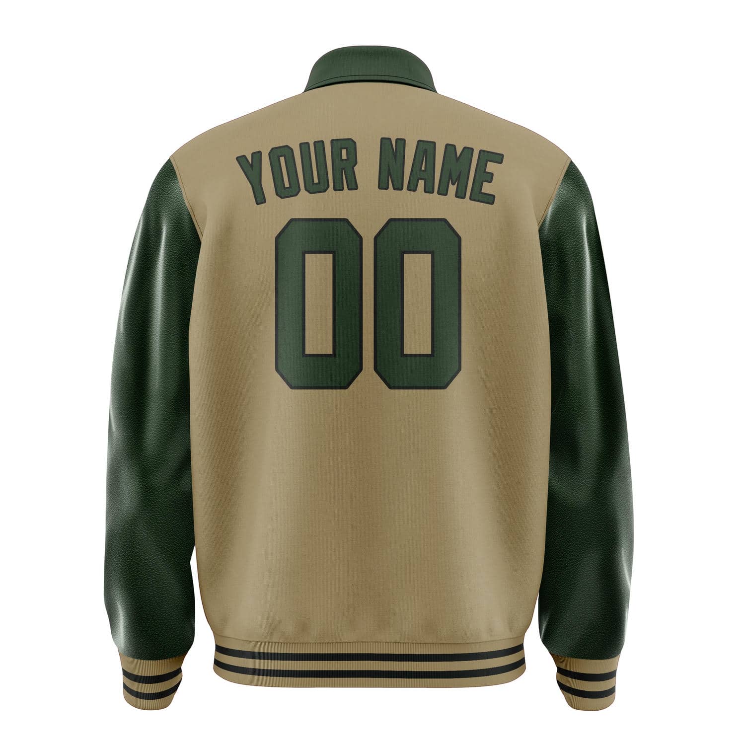 Custom Light Khaki Dark Green Jacket