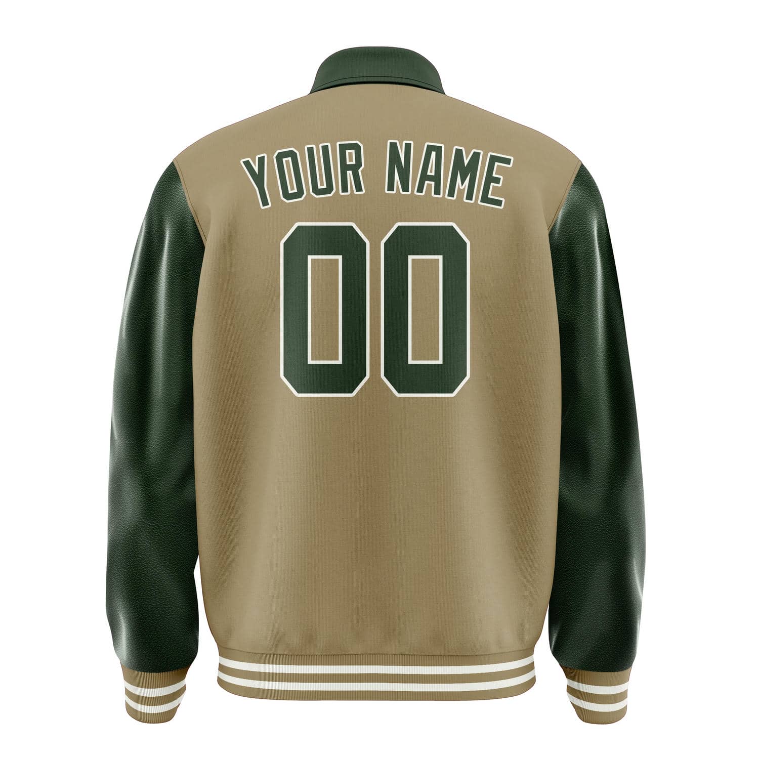 Custom Light Khaki Dark Green Jacket
