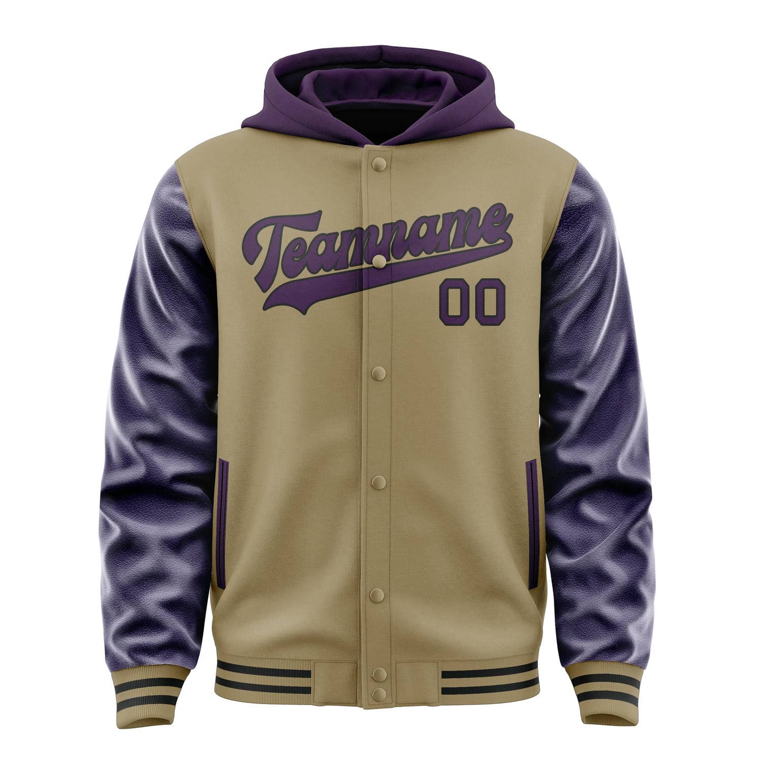 Custom Light Khaki Purple Jacket
