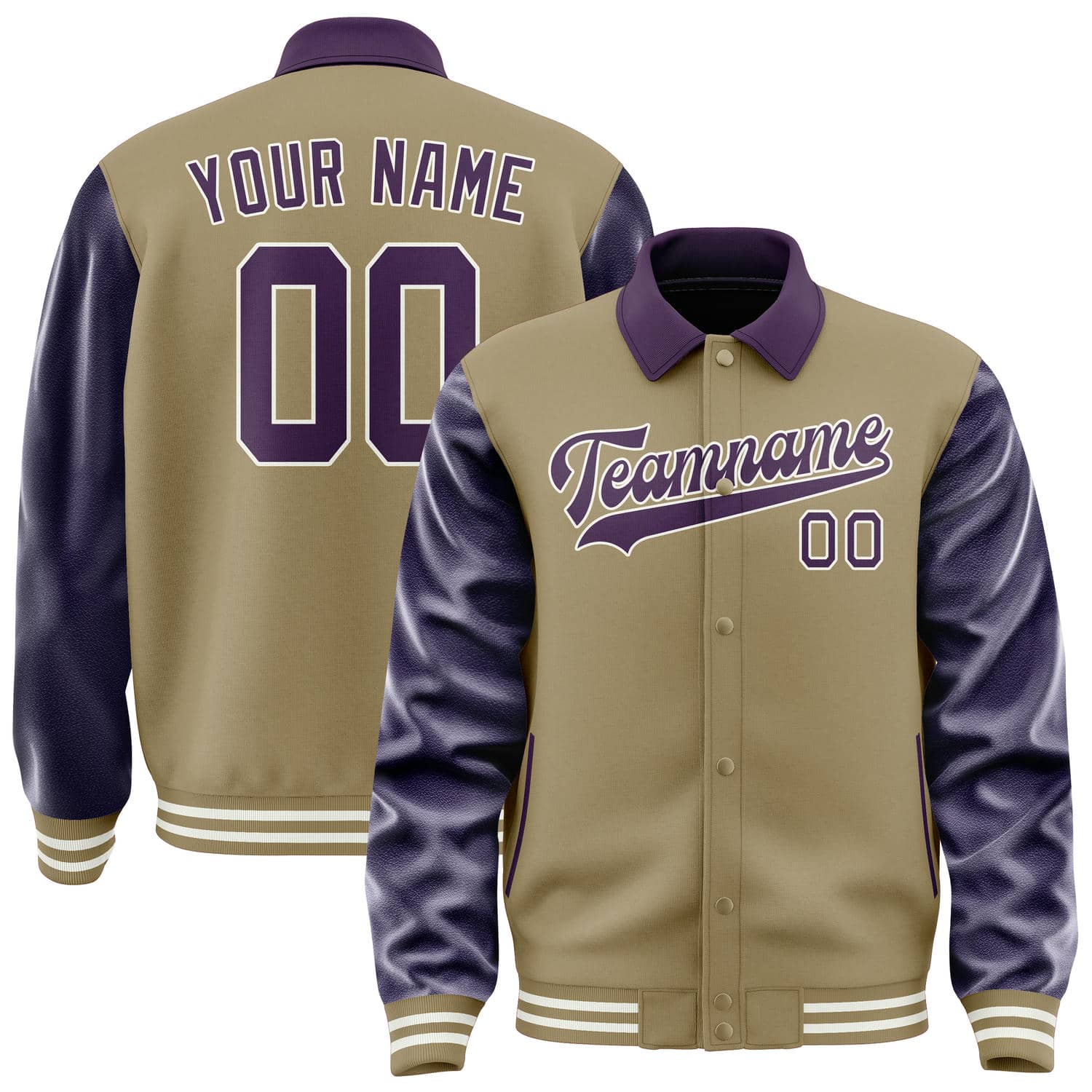 Custom Light Khaki Purple Jacket