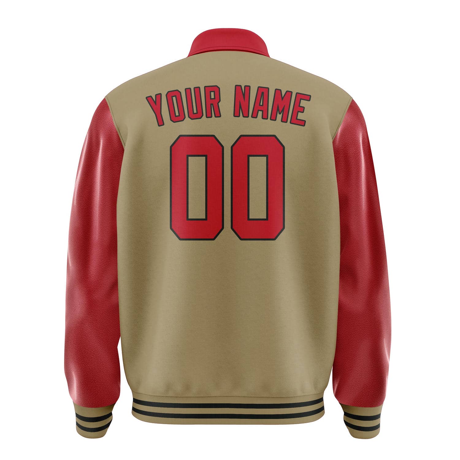 Custom Light Khaki Red Jacket