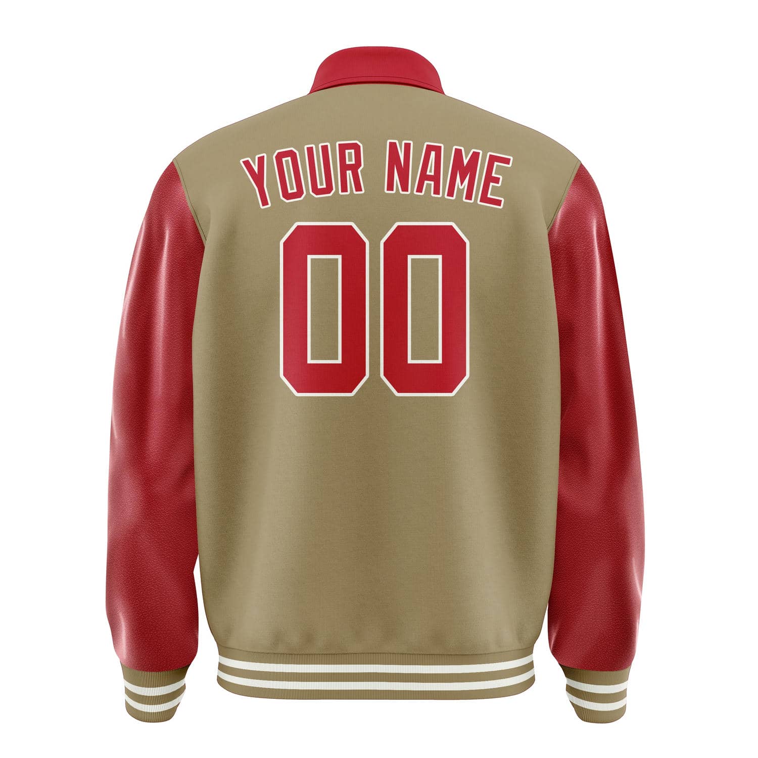 Custom Light Khaki Red Jacket