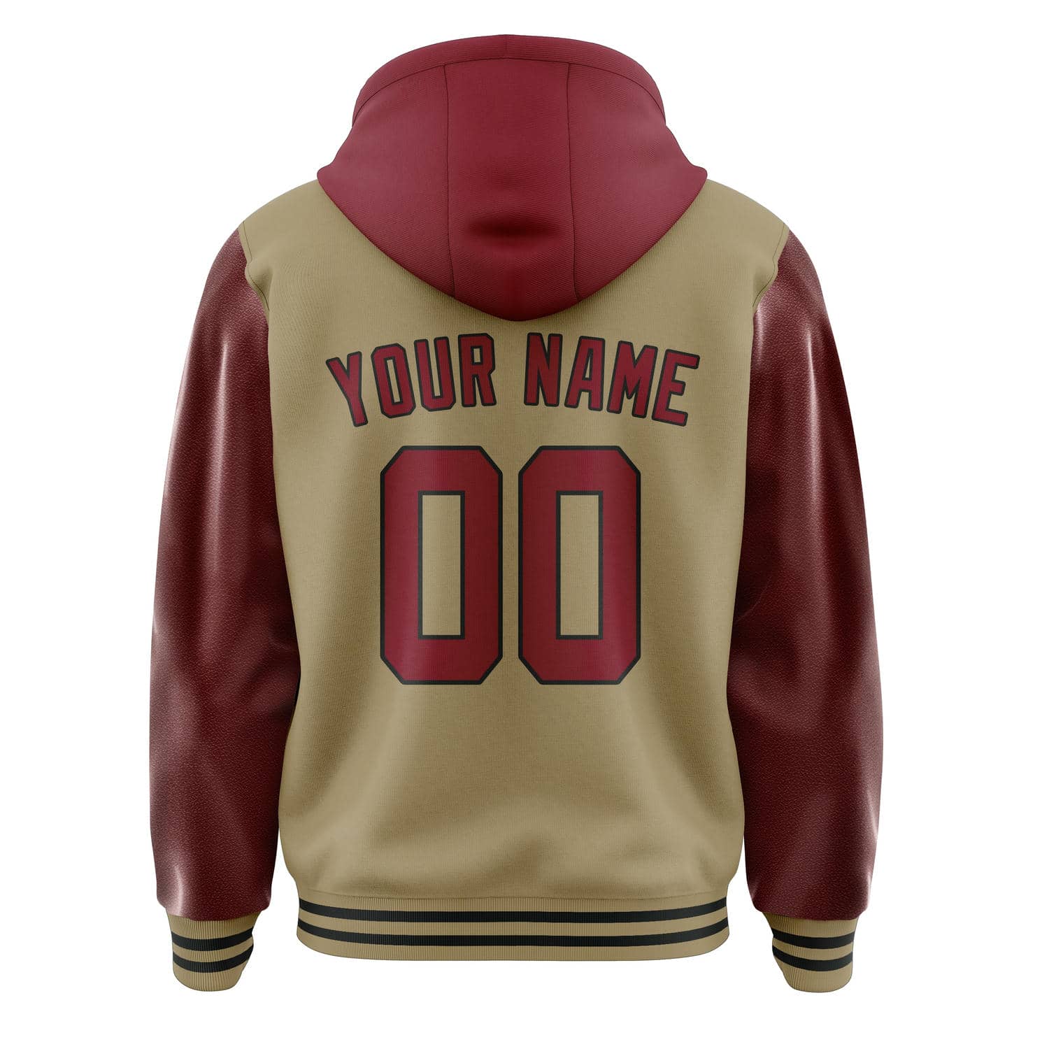 Custom Light Khaki Crimson Red Jacket