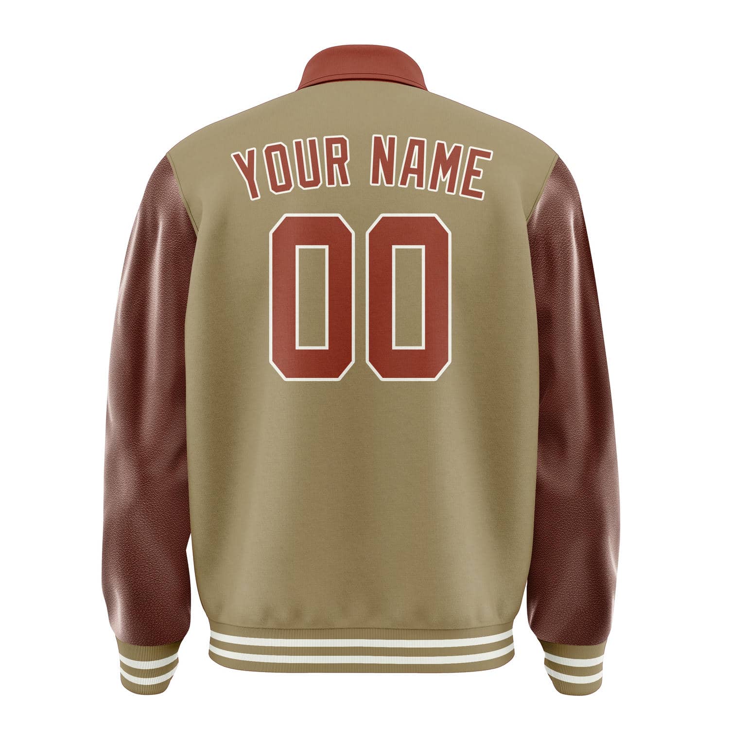 Custom Light Khaki Coral Red Jacket